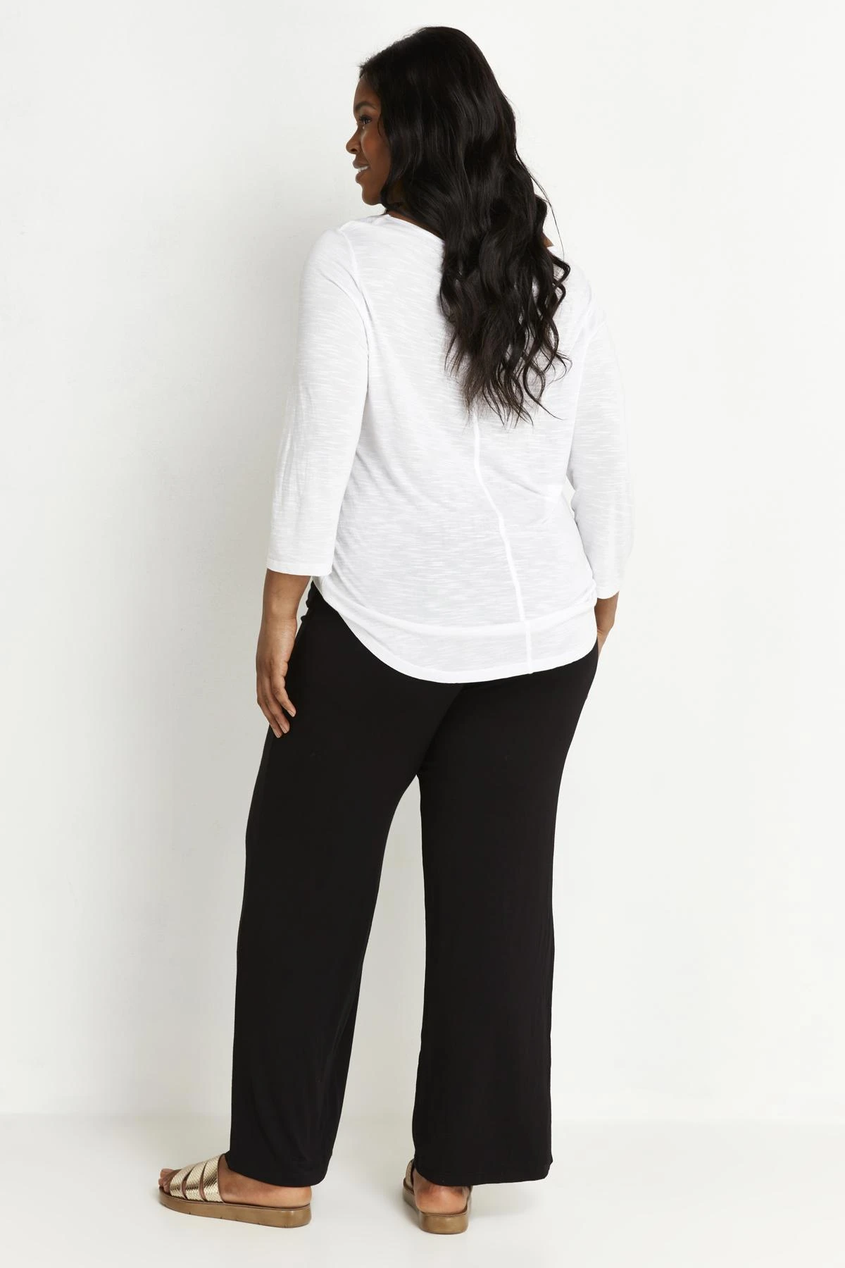 Evans Black Jersey Wide Leg Trouser - Image 4