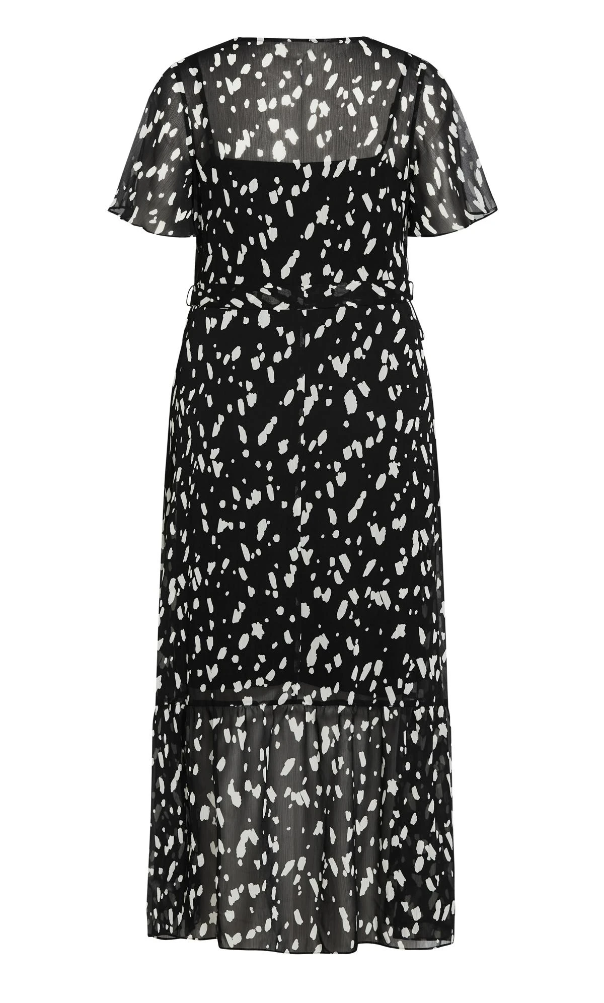 Evans Black Spot Print Wrap Front Maxi Dress - Image 5