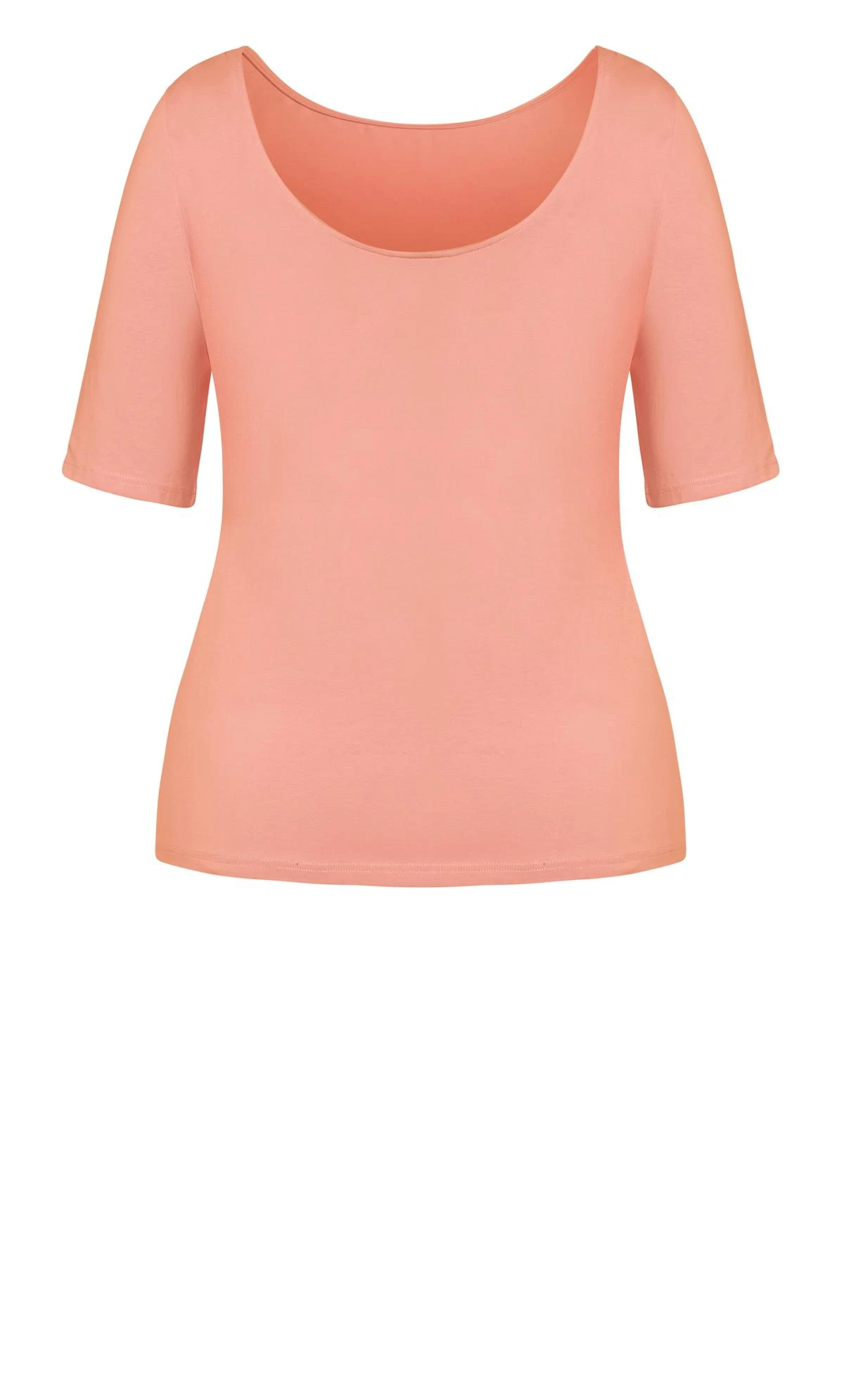 City Chic CCX Light Pink Essential Scoop Neck T-Shirt - Image 4