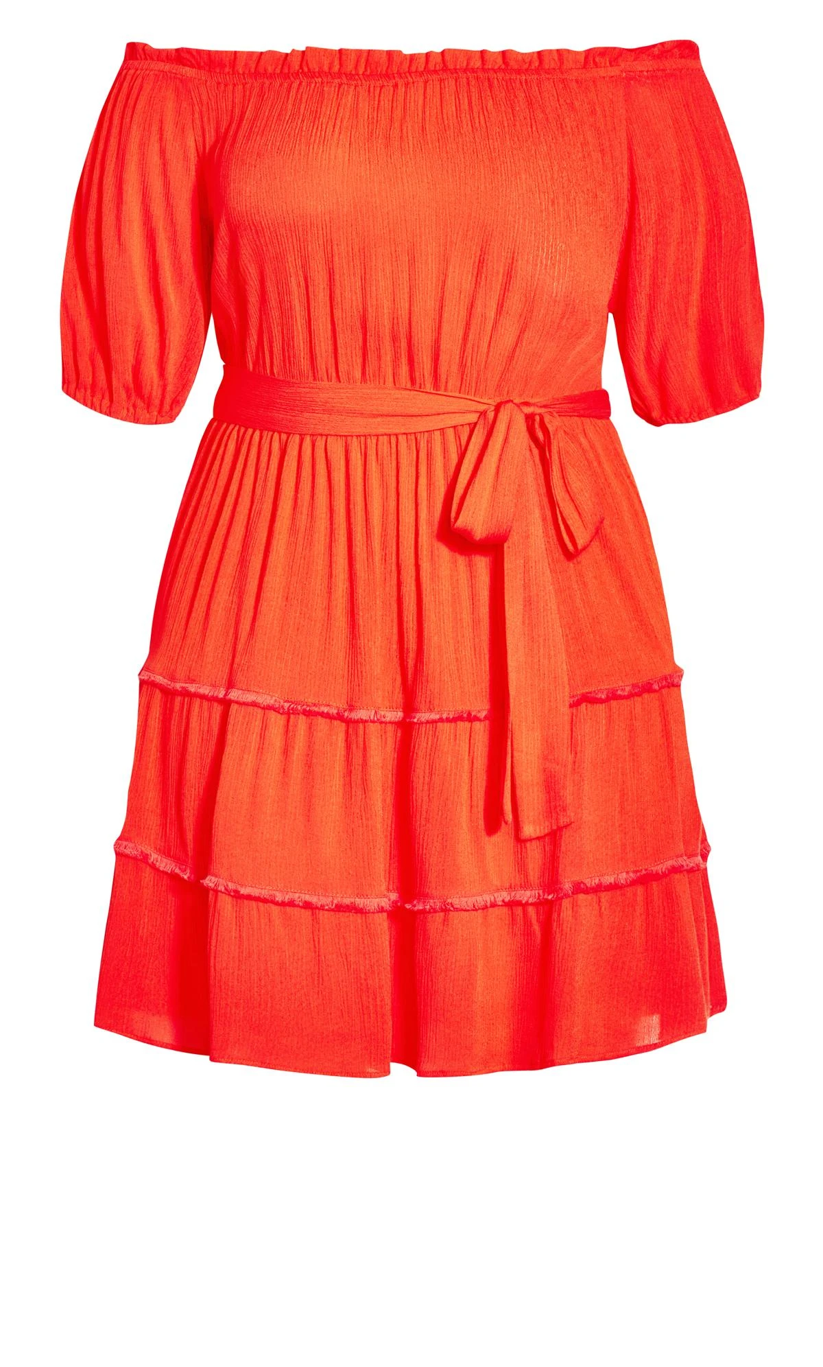 City Chic Orange Fiesta Fringe Dress - Image 3