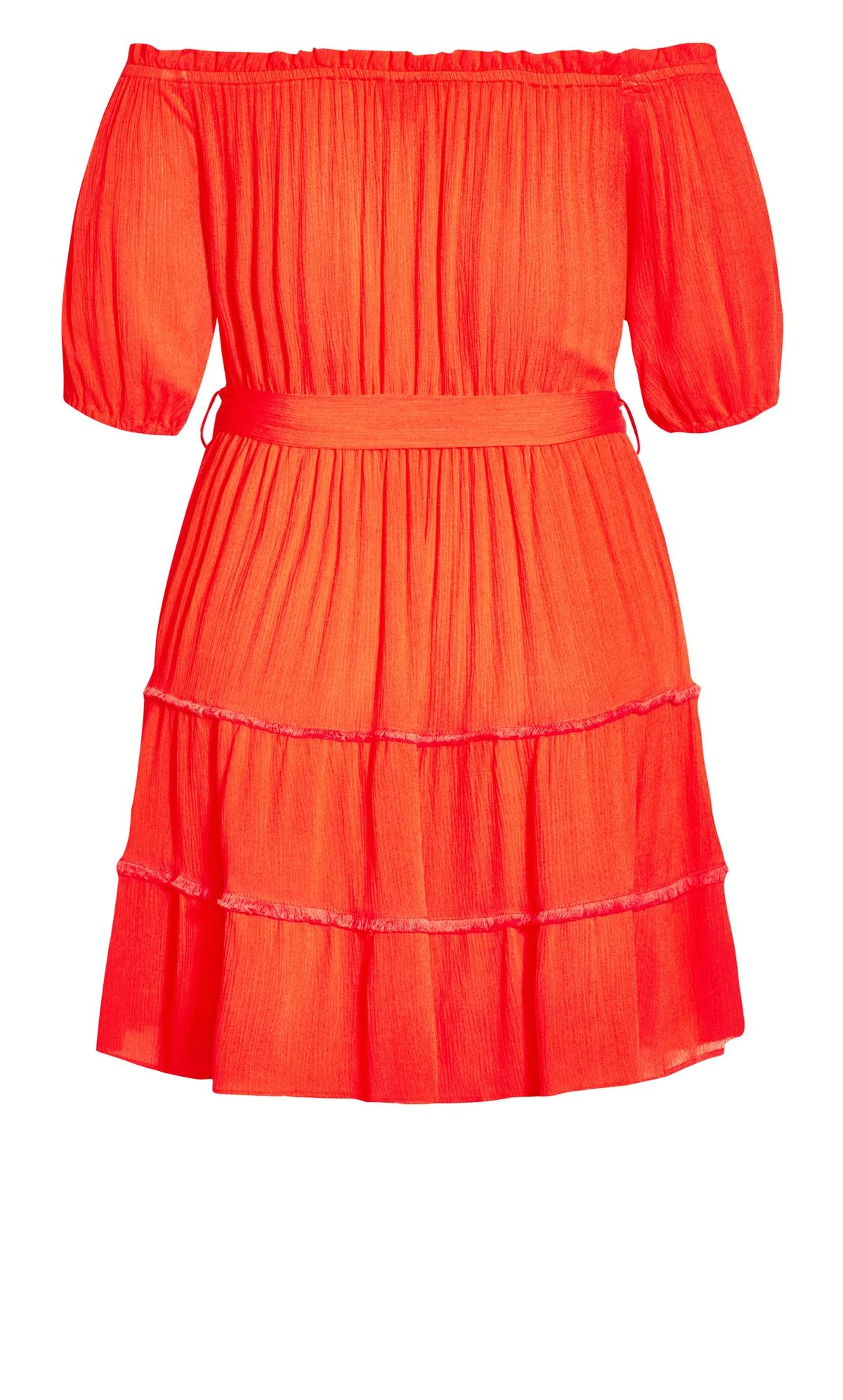 City Chic Orange Fiesta Fringe Dress - Image 4