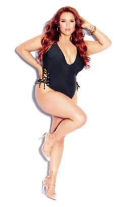 City Chic CCX Black Tie Sides Swimsuit