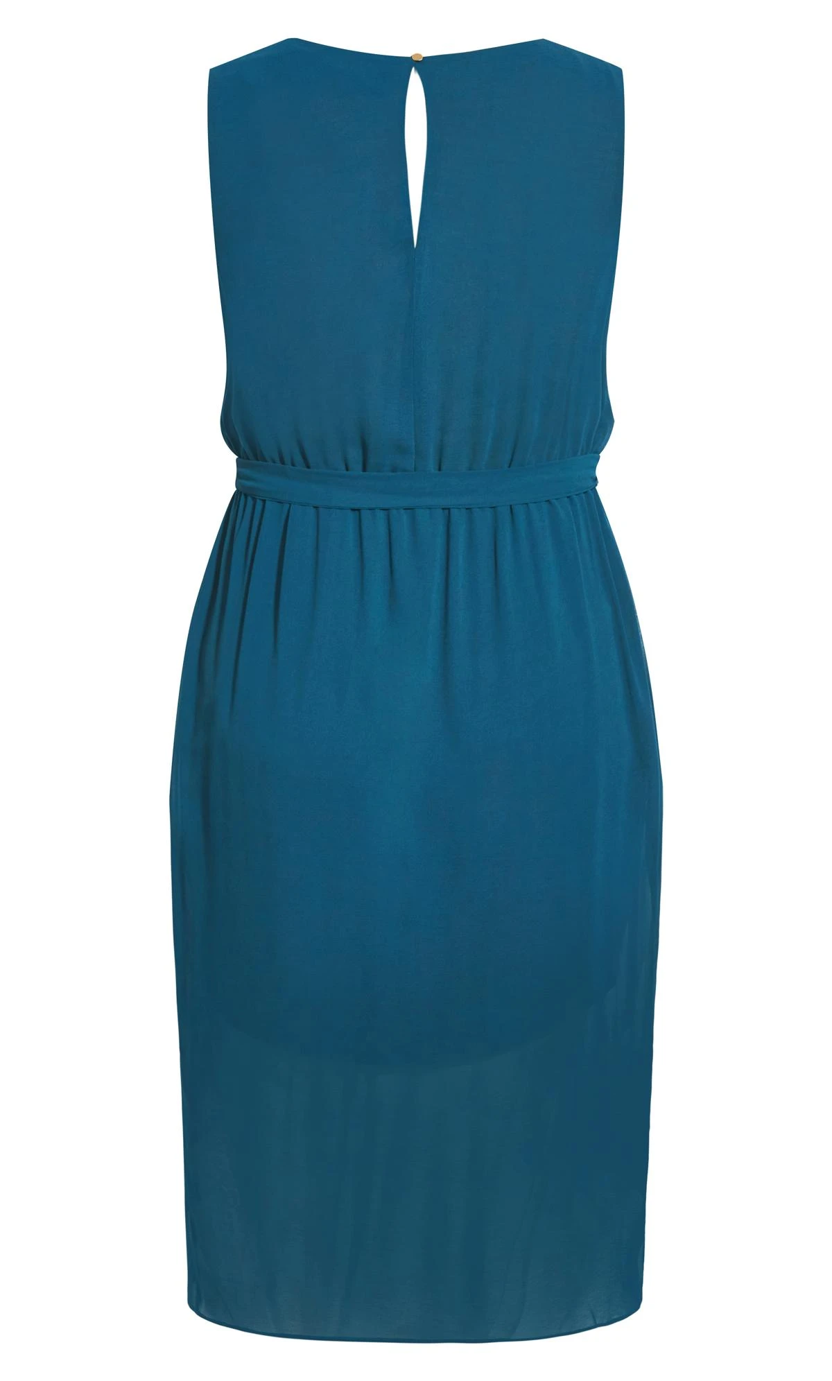 City Chic Blue Chiffon Layered Wrap Dress - Image 5