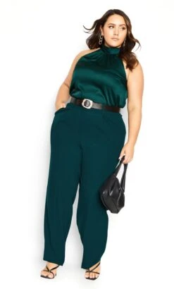 City Chic Emerald Green Wide Leg Trousers