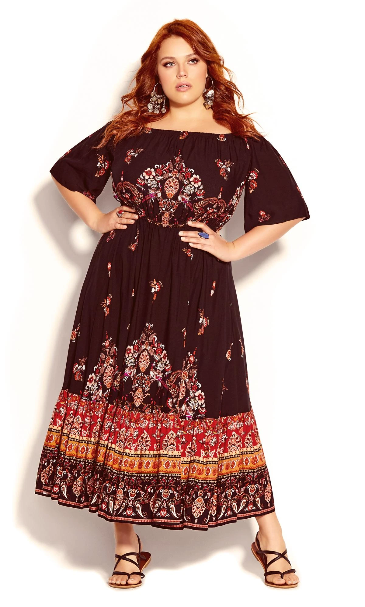 City Chic Black Boho Angel Maxi Dress - Image 4