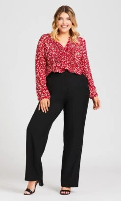 Avenue Black Curvy Tummy Control Trouser Black