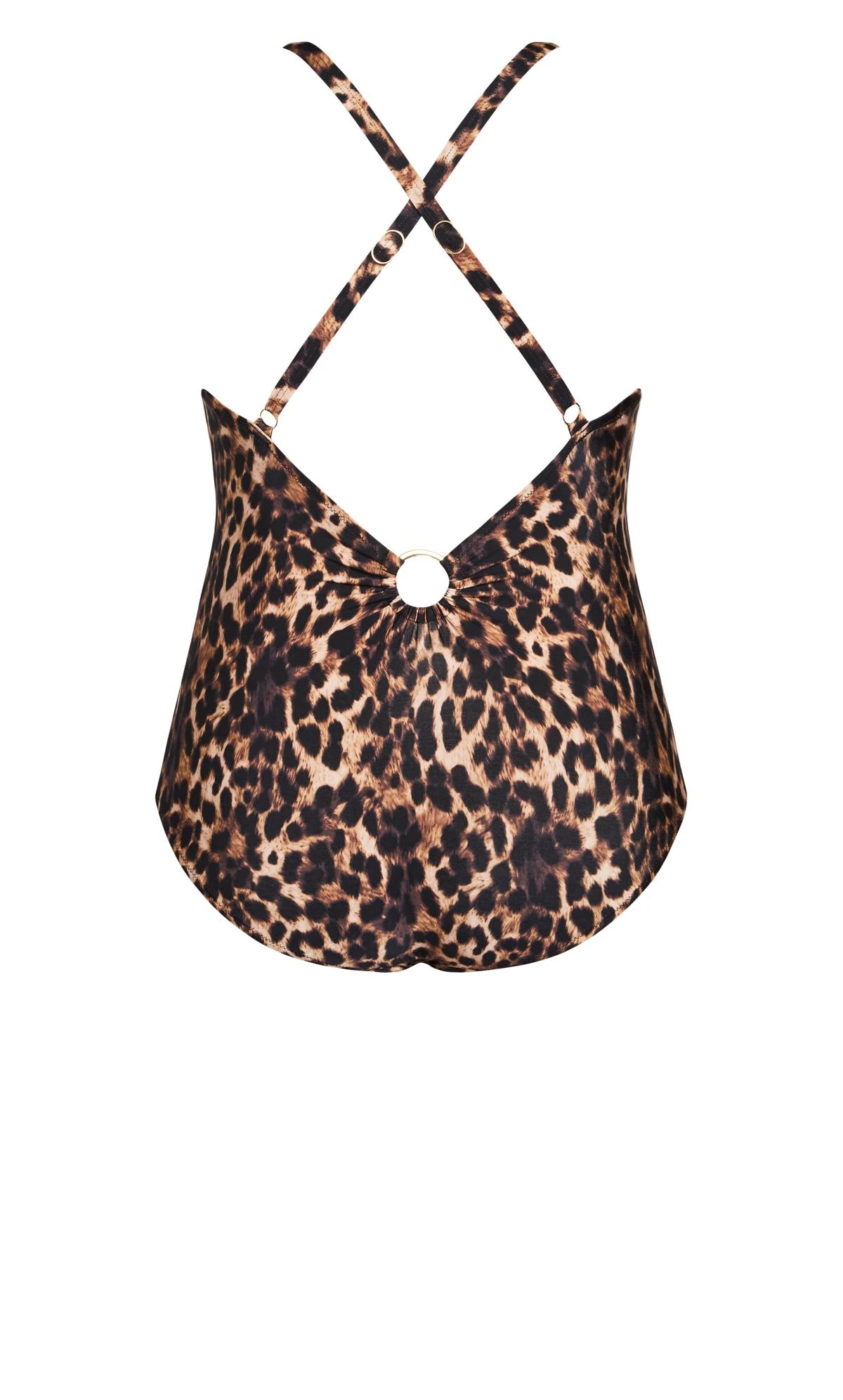 City Chic Animal Print Ring Front Swimsuit - Image 4
