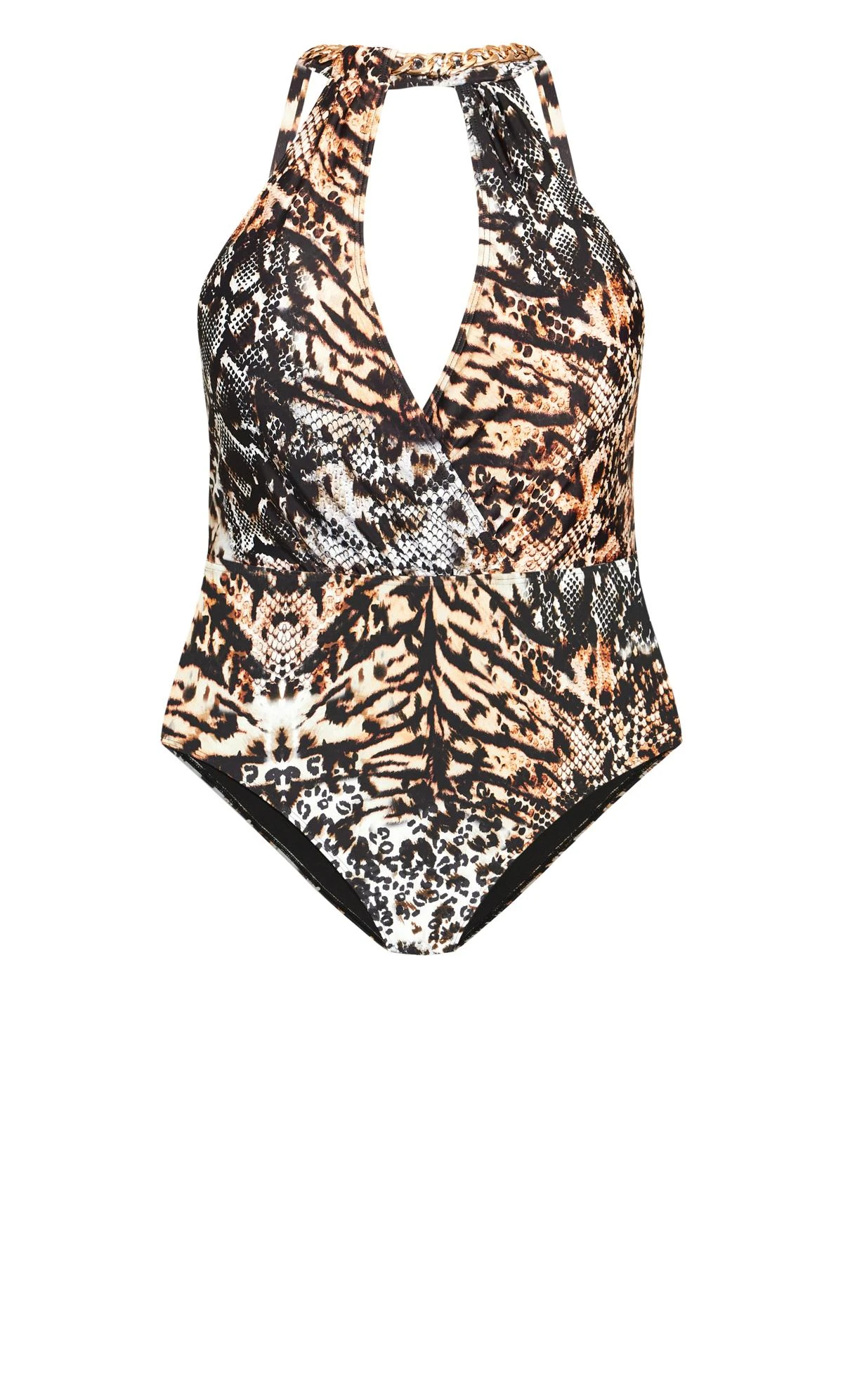 City Chic Black Paloma Print 1 Piece - Image 3