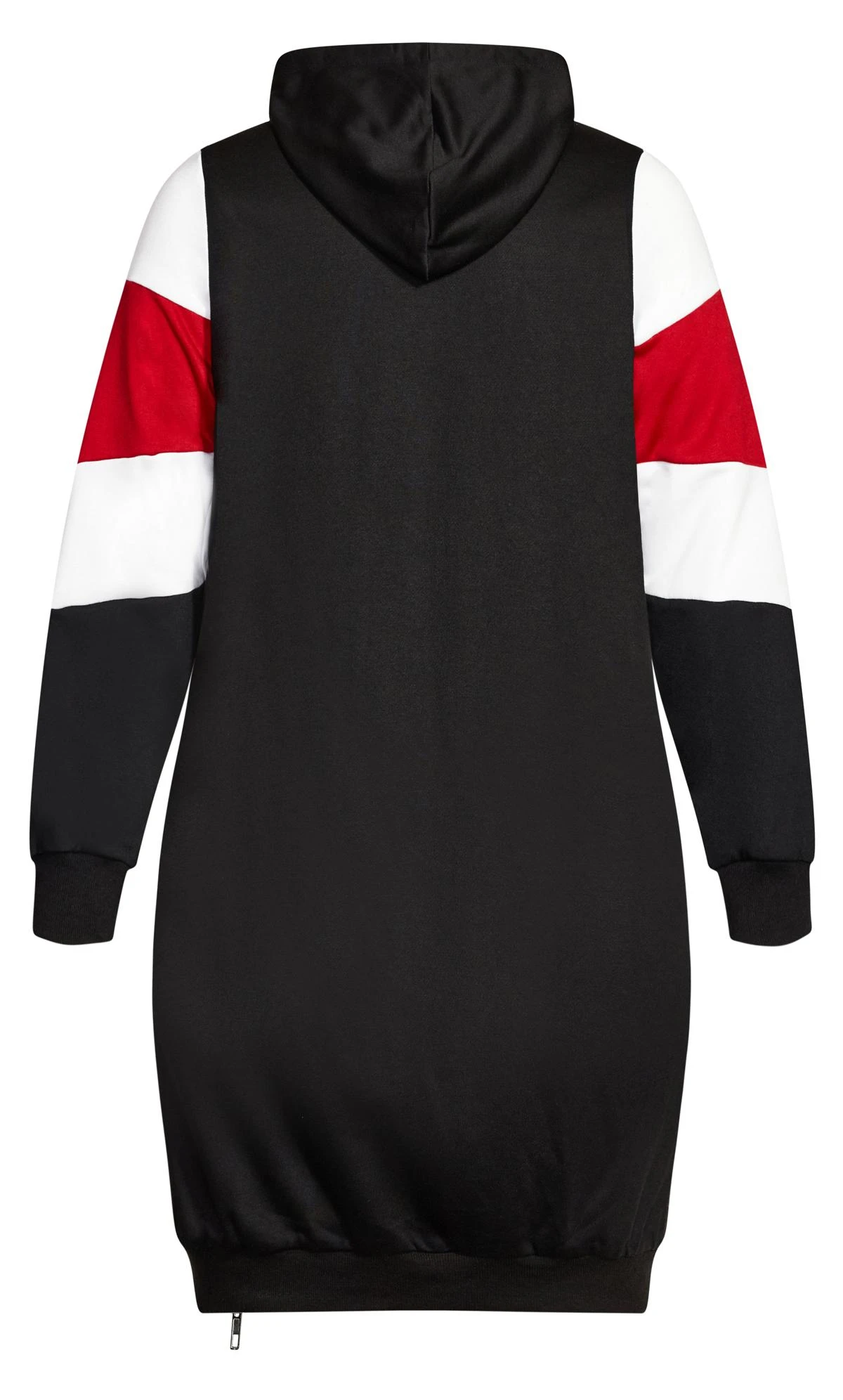 City Chic CCX Black Colour Block Sleeve Hoodie Dress - Image 5