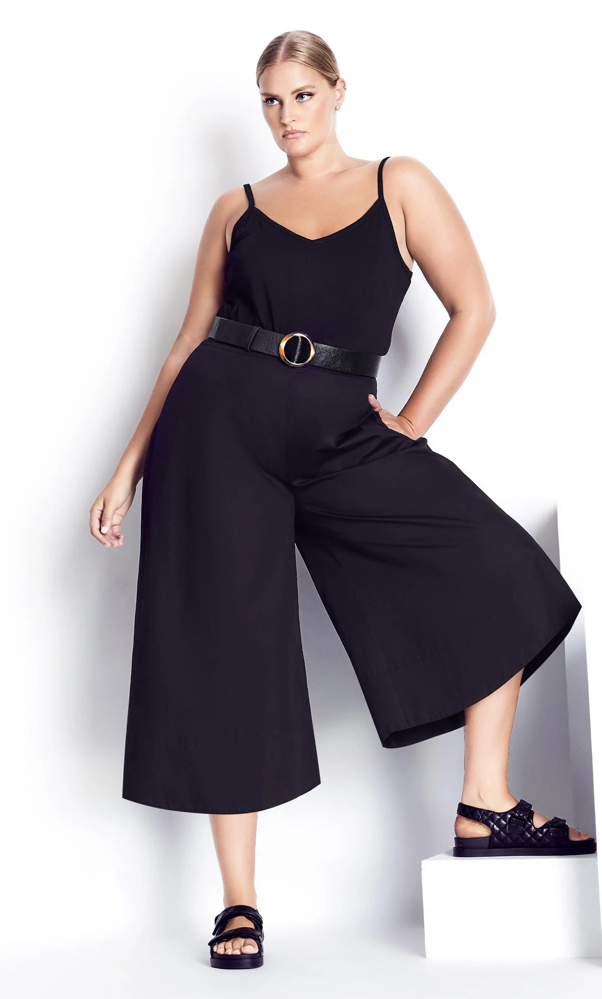 City Chic Refinity Black Classy Culotte