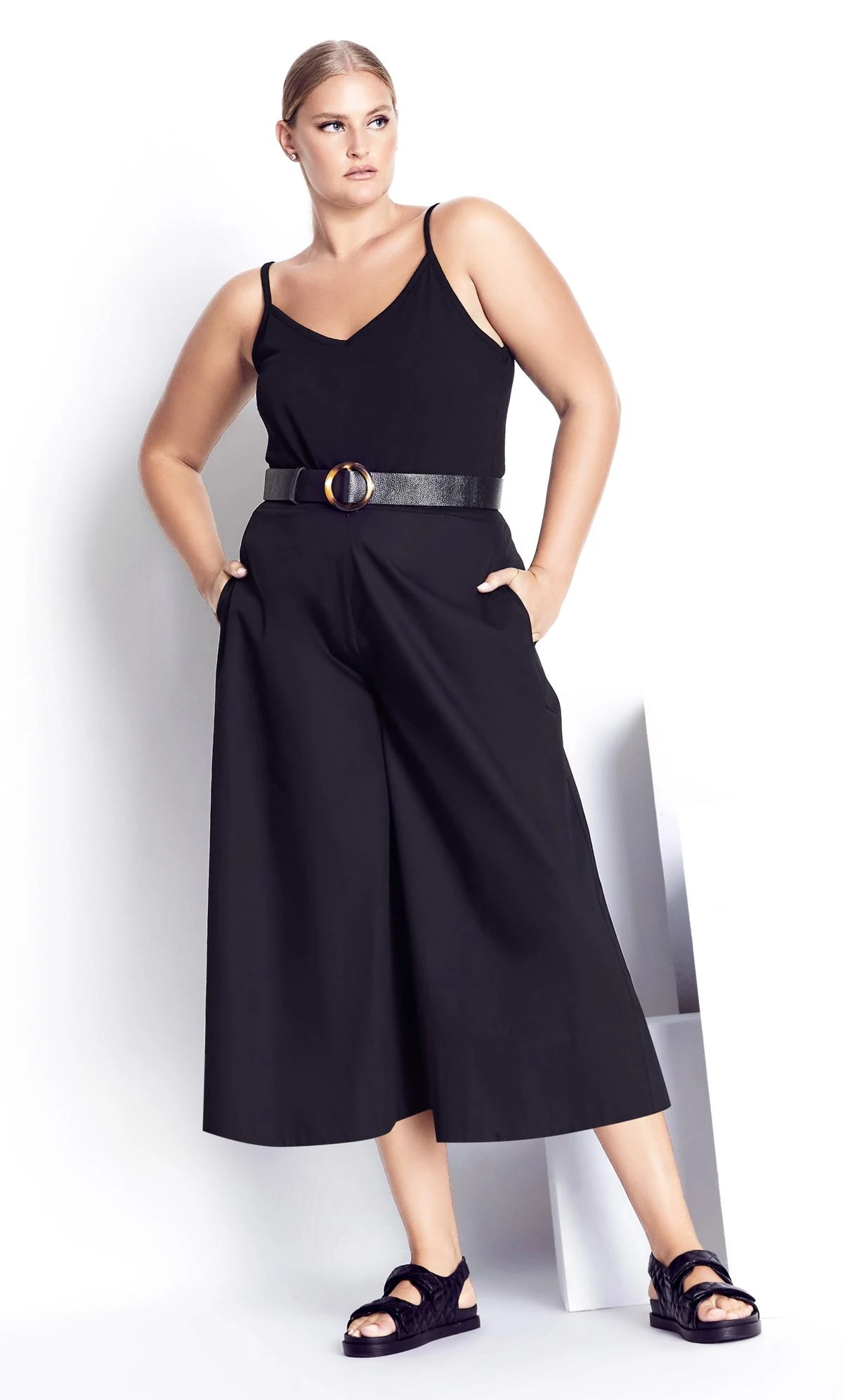 City Chic Refinity Black Classy Culotte - Image 2
