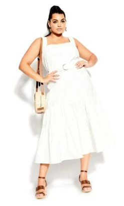City Chic Ivory Denim Thrills Maxi Dress