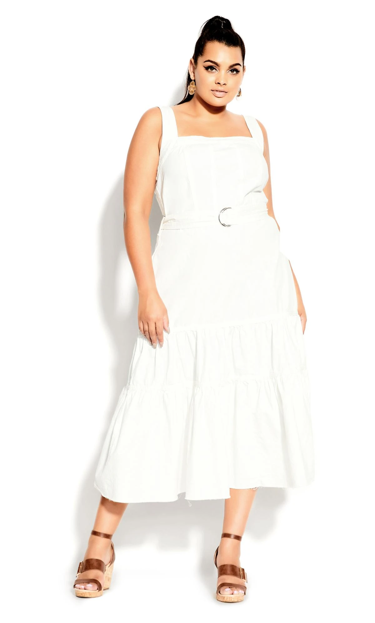 City Chic Ivory Denim Thrills Maxi Dress - Image 2