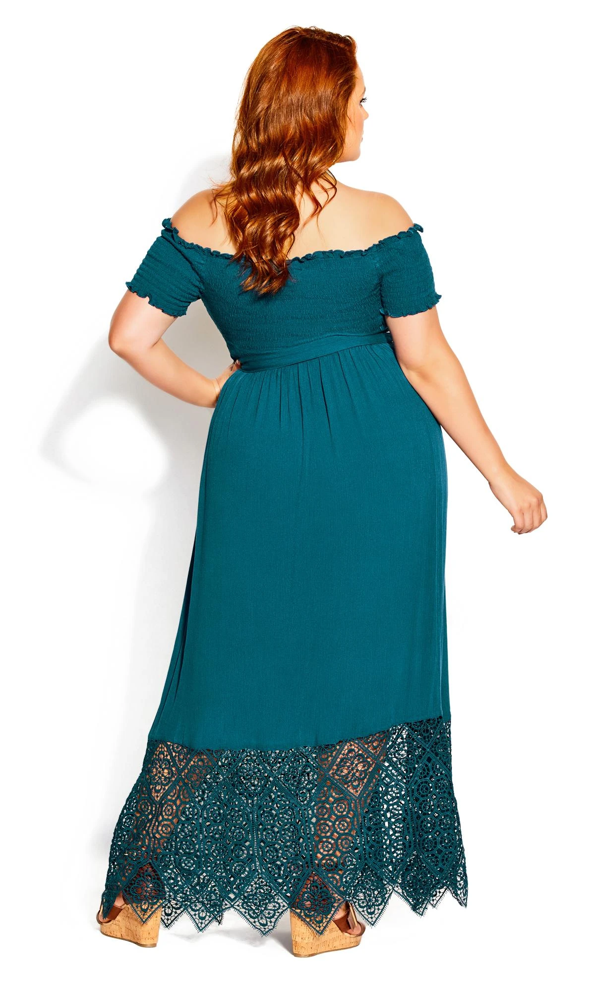 City Chic Blue Crochet Hem Maxi Dress - Image 2