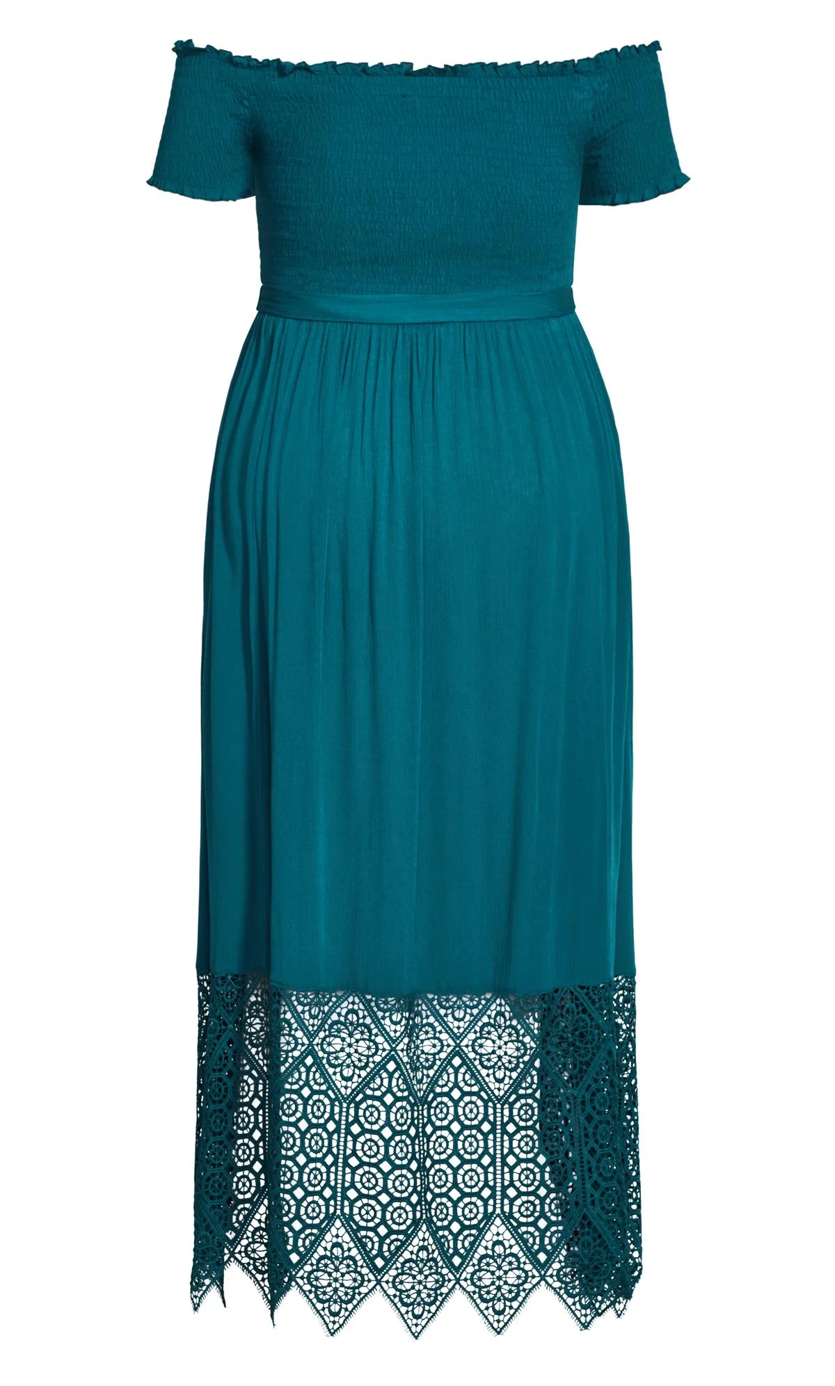 City Chic Blue Crochet Hem Maxi Dress - Image 4