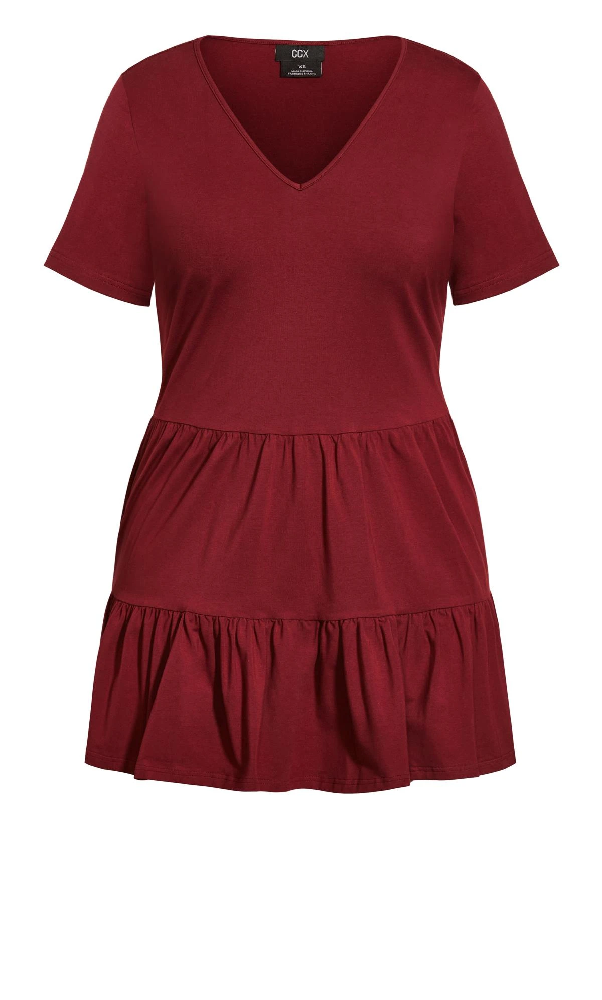 City Chic Burgundy Red Smock Mini Dress - Image 4