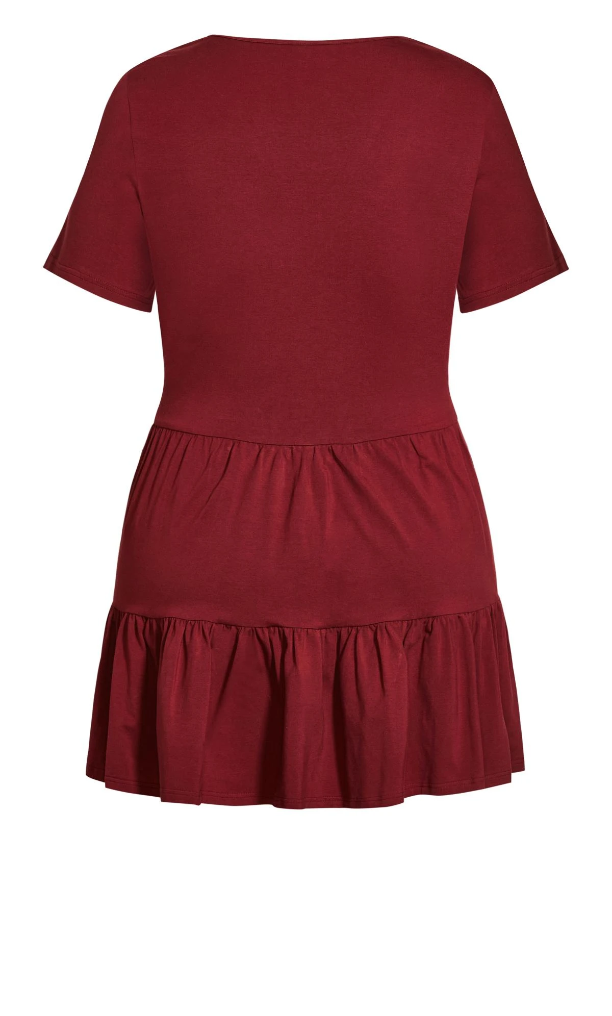 City Chic Burgundy Red Smock Mini Dress - Image 5