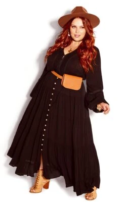 City Chic Black Angel Maxi Dress