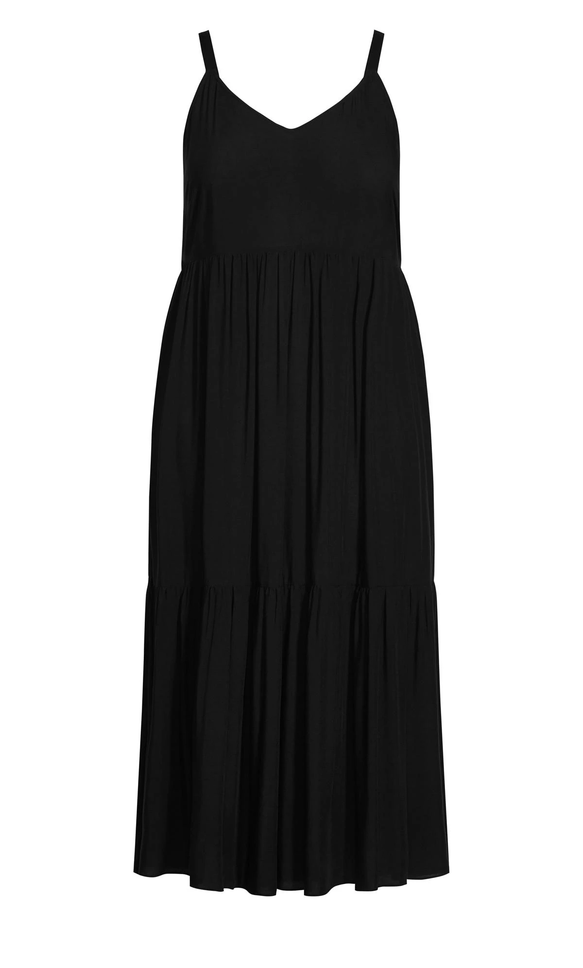 Avenue Black 3 Tier Plain Dress - Image 3