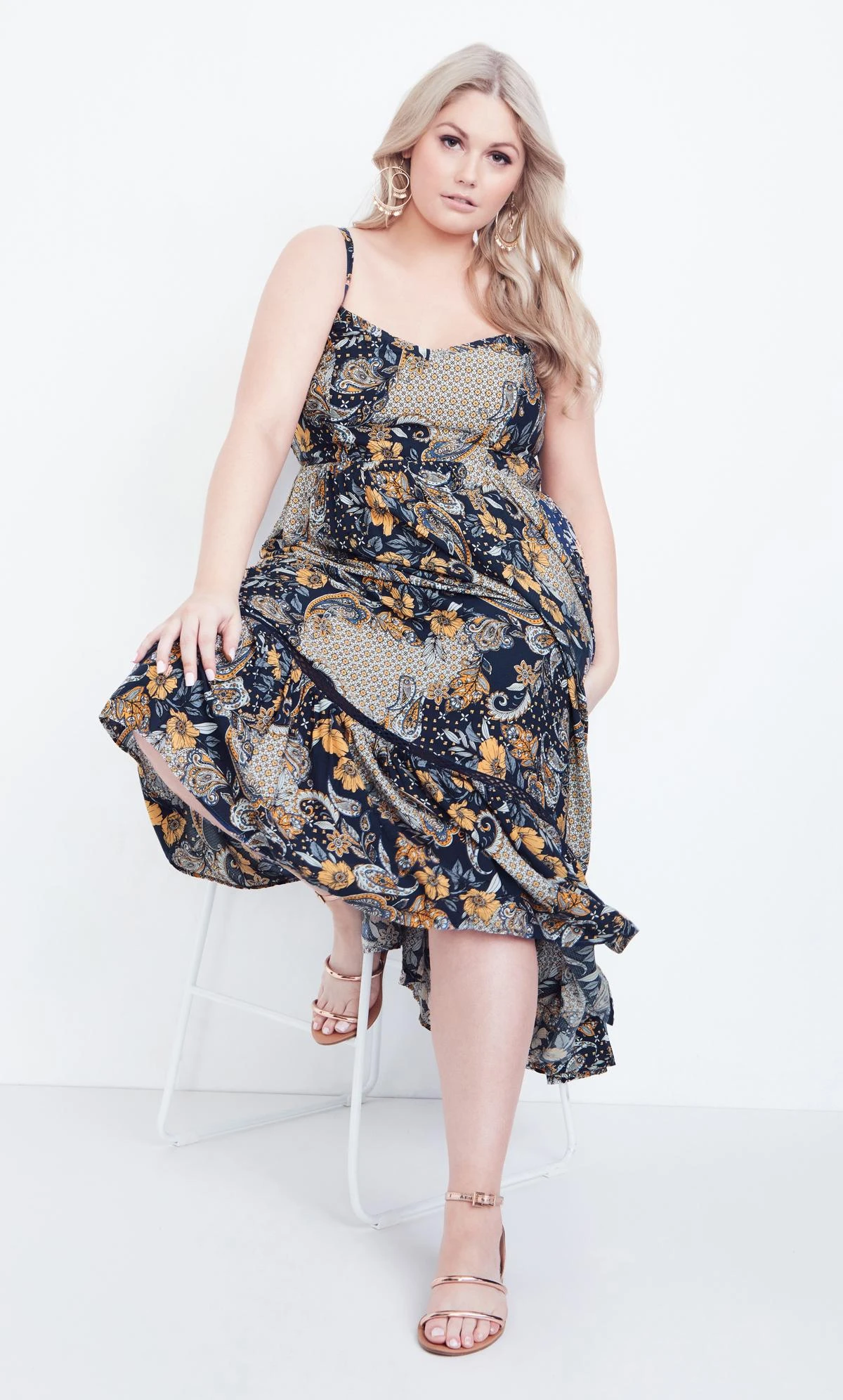 Avenue Aveology Blue Paisley Print Midaxi Sundress - Image 2