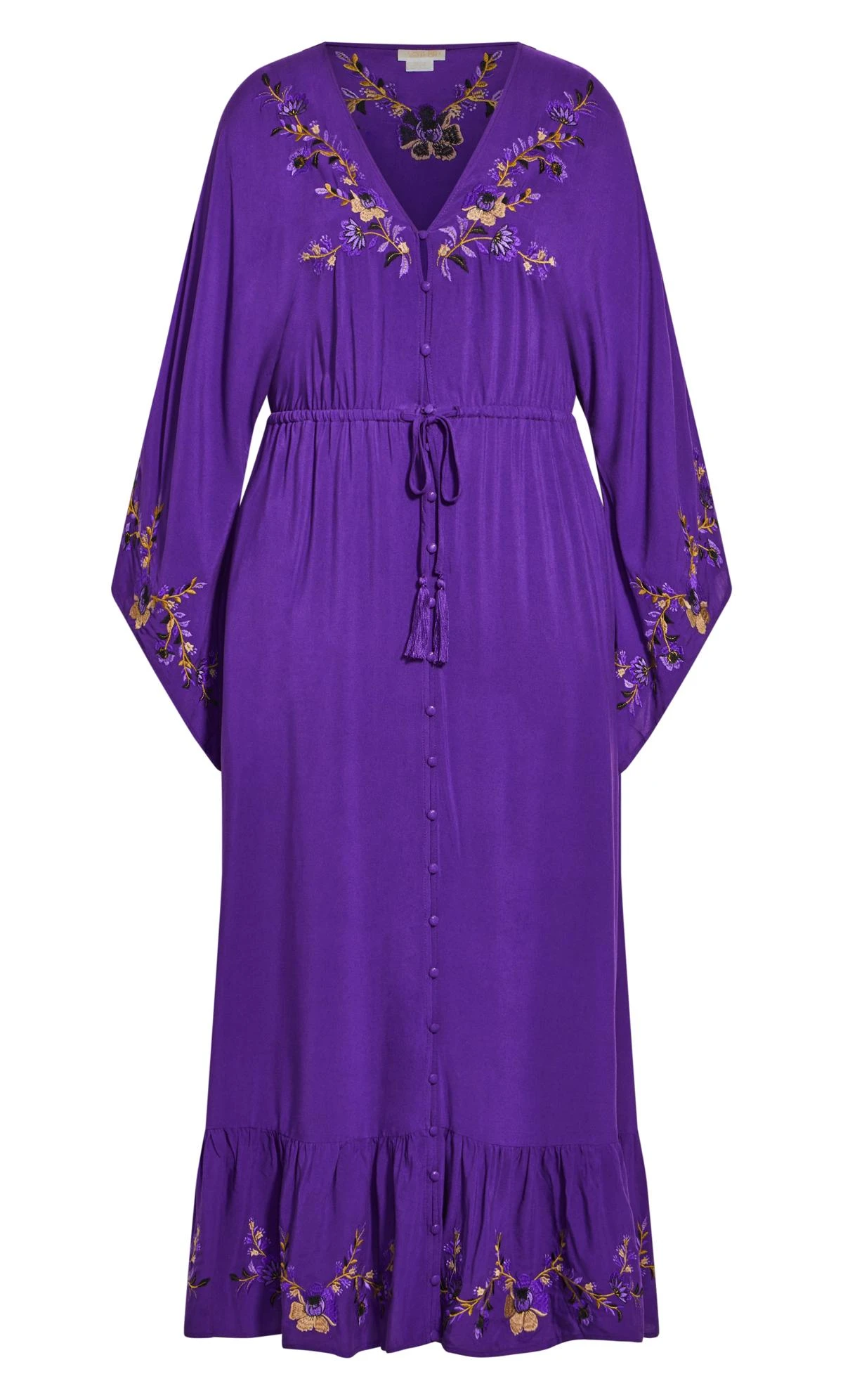City Chic Purple Embroidered Maxi Dress - Image 4
