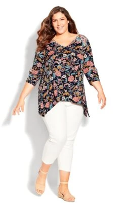 Avenue Black Nora Spliced Top