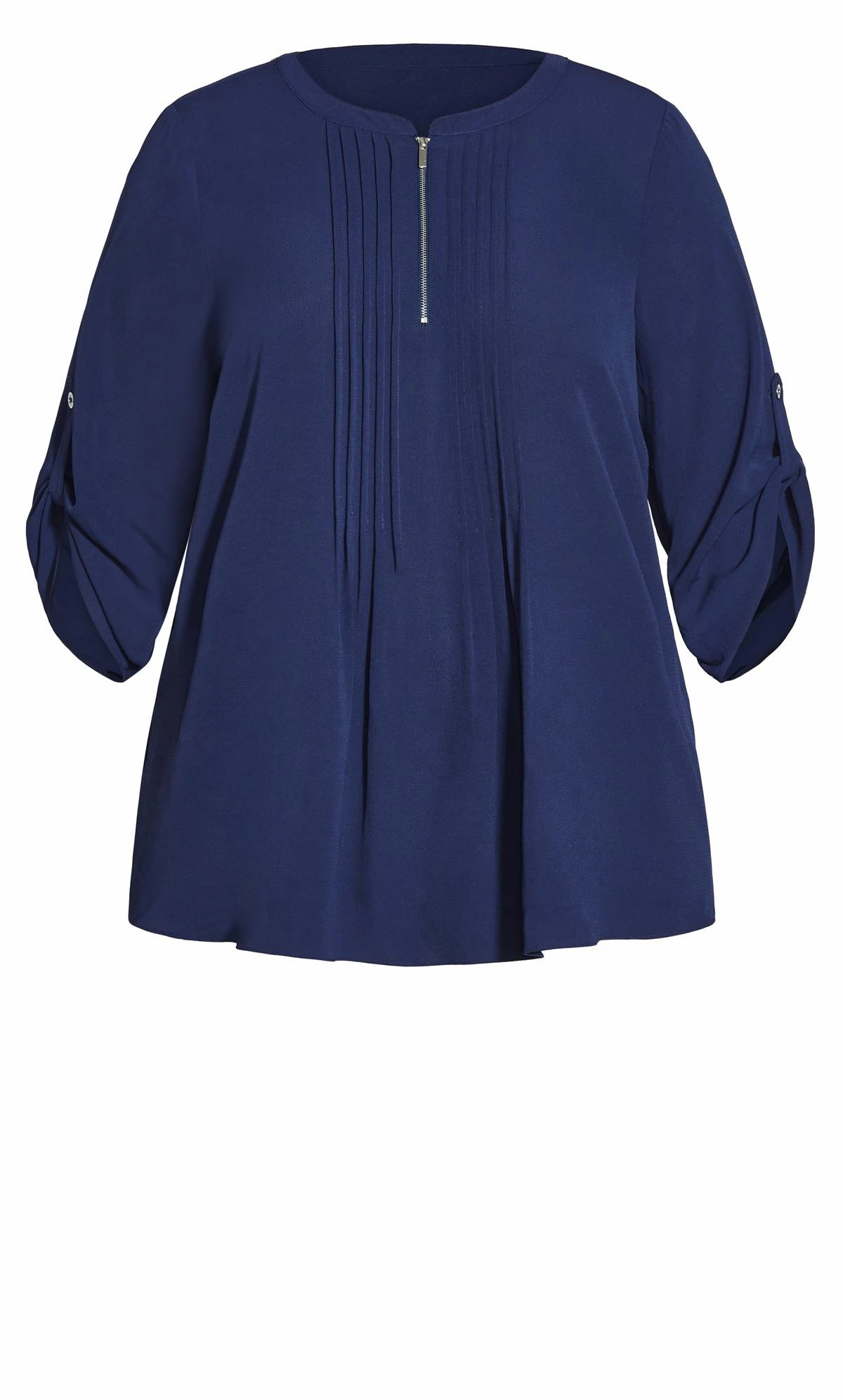 Evans Navy Elios Zip Plain Top - Image 7