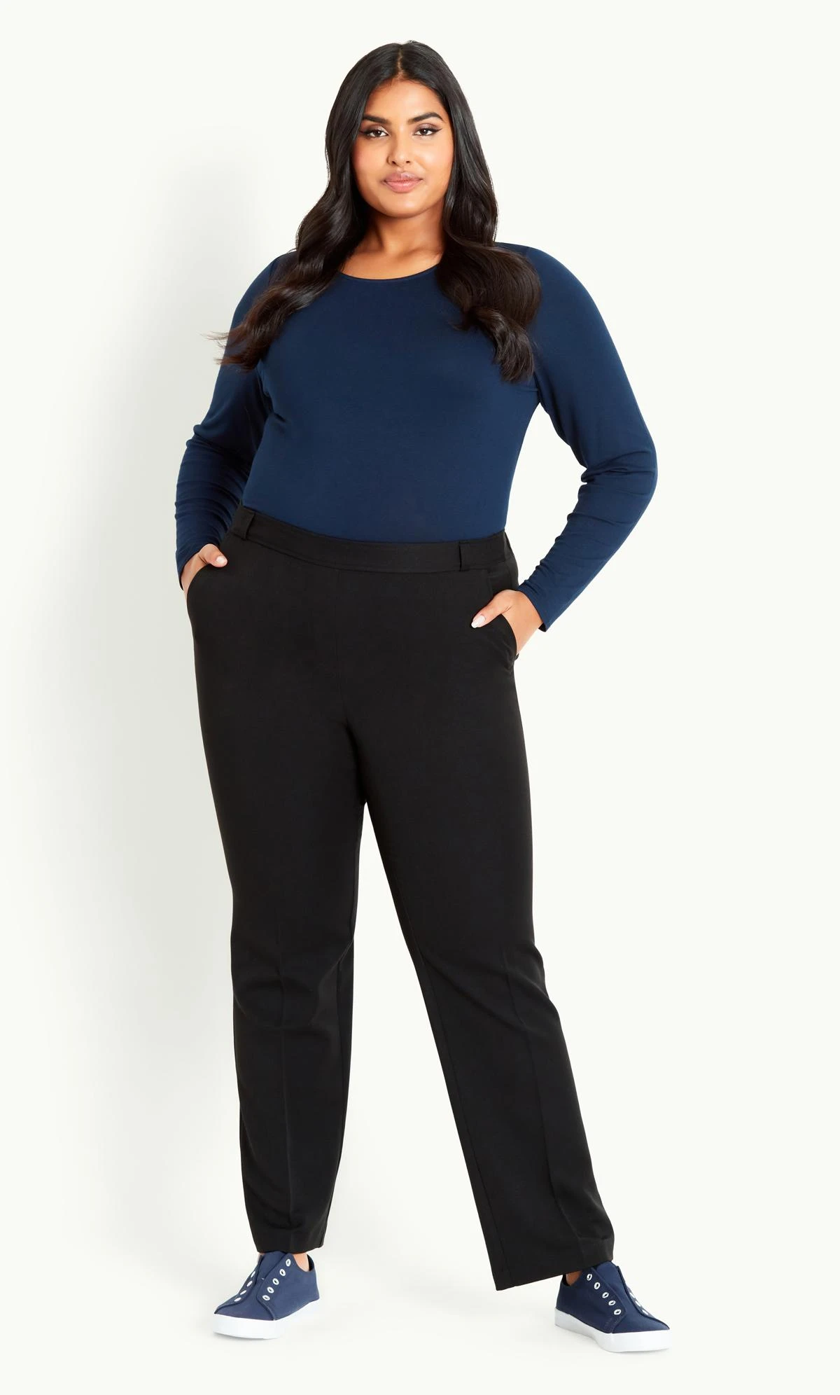 Evans Black Curve Fit Picasso Straight Leg Trouser Black