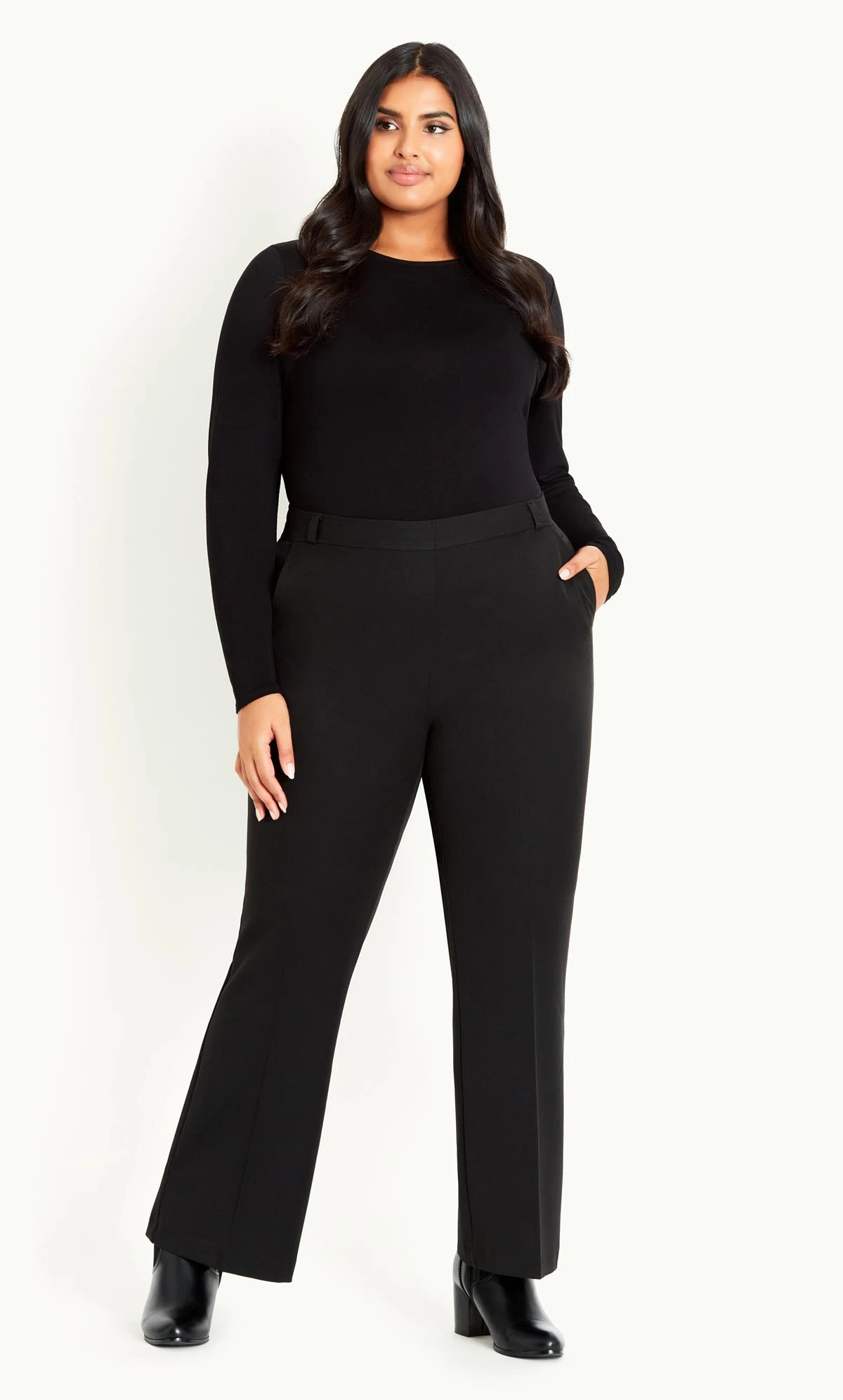Evans Black Curve Fit Picasso Bootcut Trouser Black
