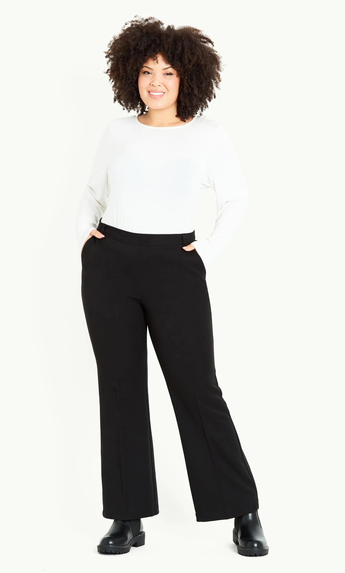 Evans Black Wide Leg Pocket Trousers