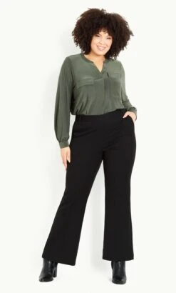Evans Black Bootcut Stretch Trousers