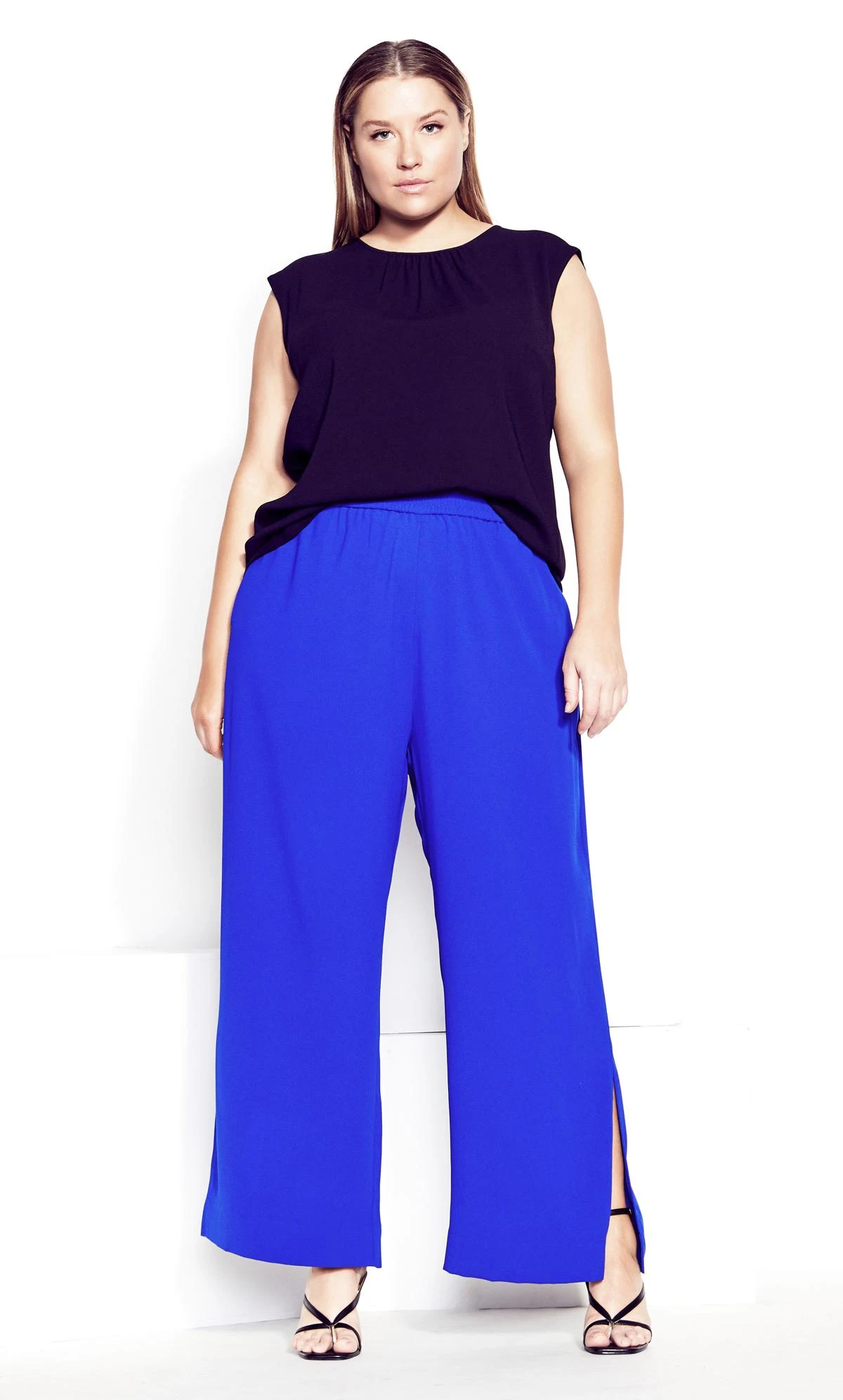 City Chic Cobalt Blue Wide Leg Trousers