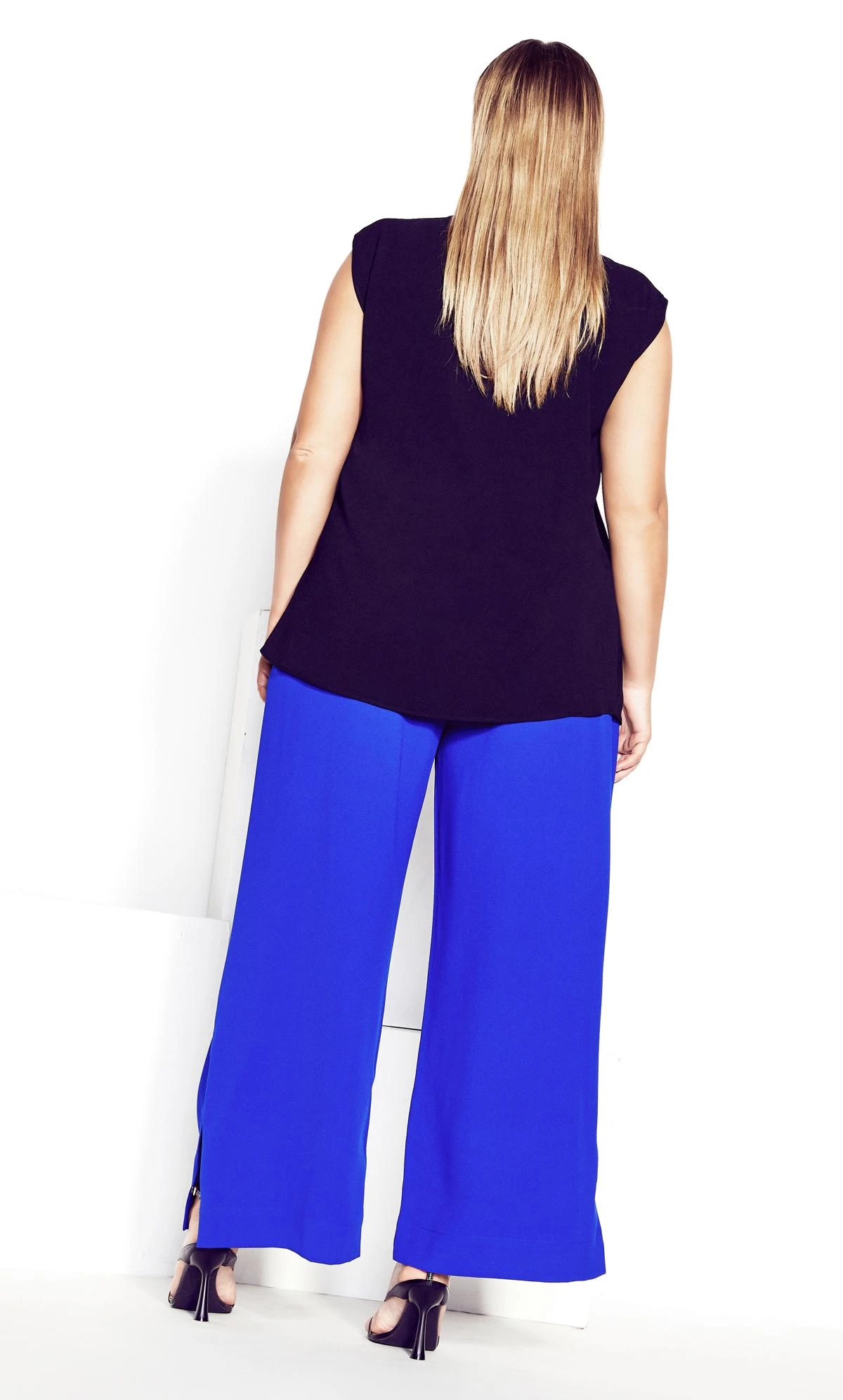 City Chic Cobalt Blue Wide Leg Trousers - Image 9