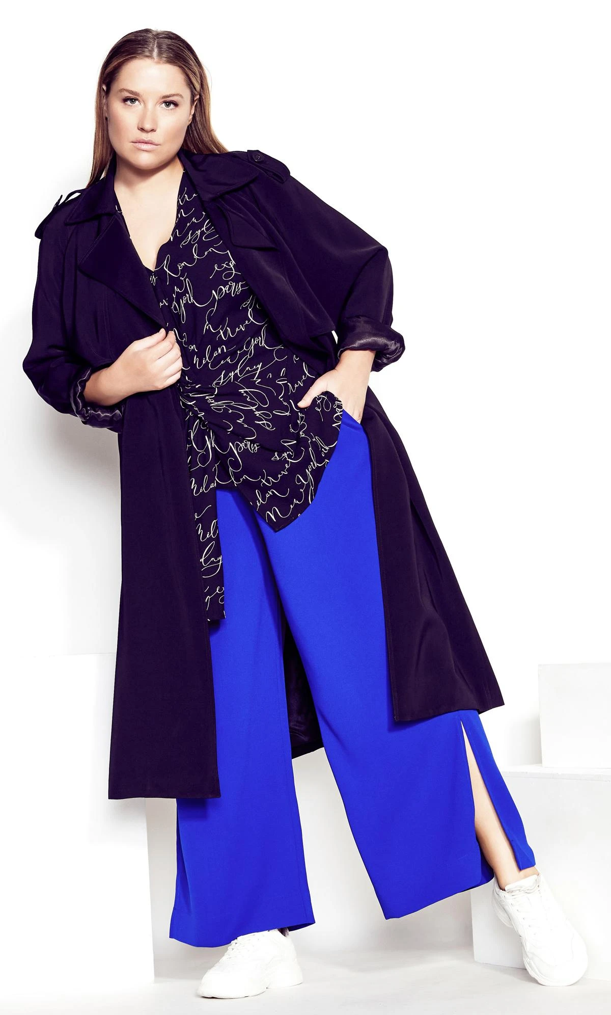 City Chic Cobalt Blue Wide Leg Trousers - Image 10