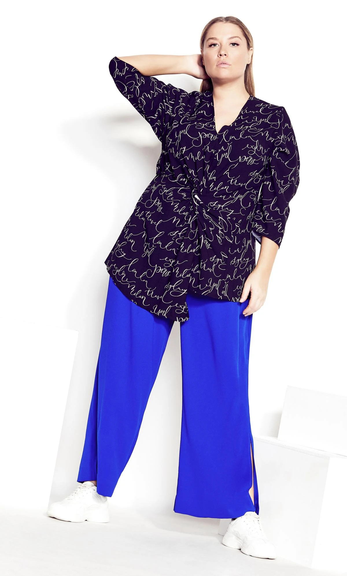 City Chic Cobalt Blue Wide Leg Trousers - Image 11