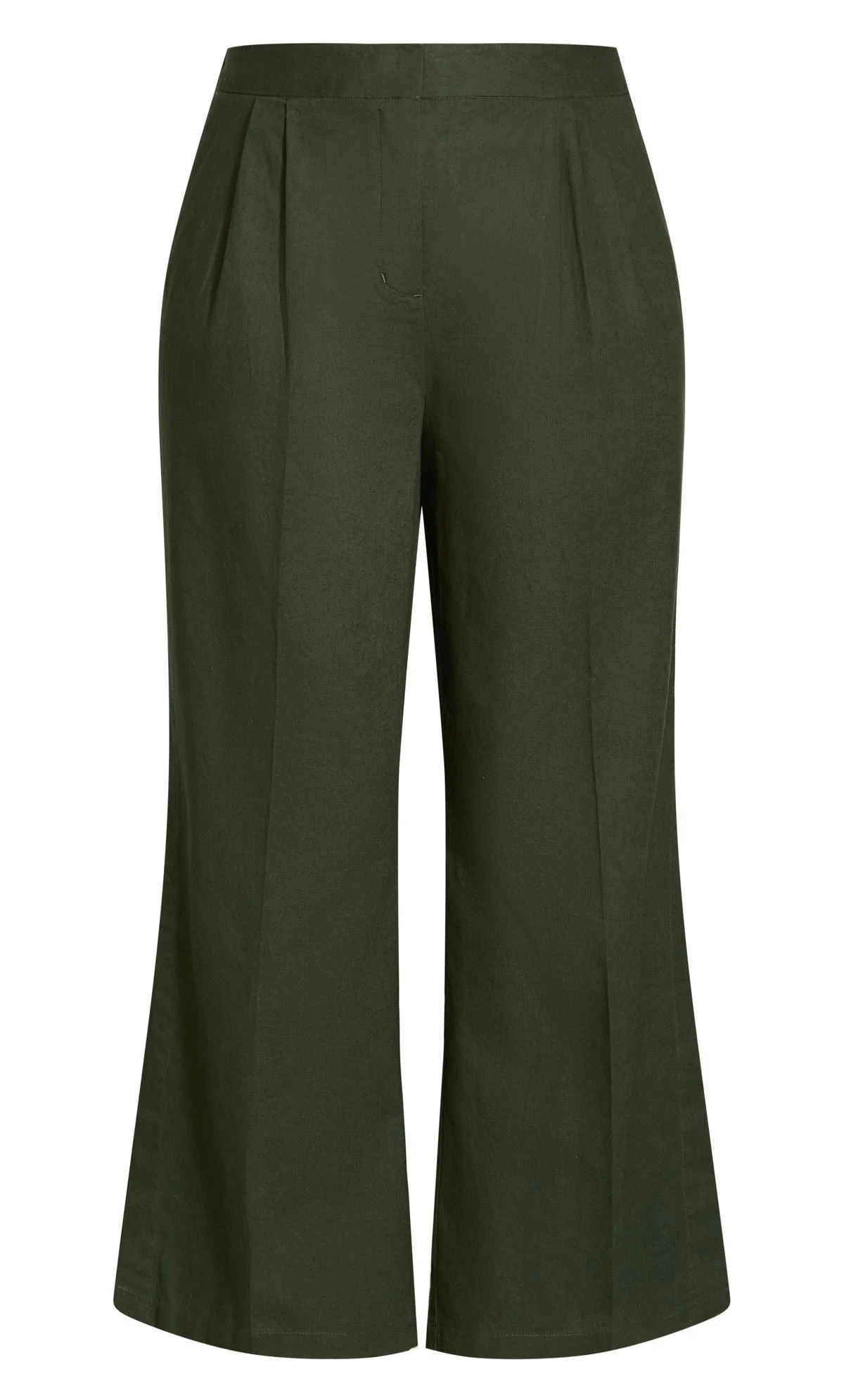 City Chic Khaki Green Wide Leg Split Trousers - Image 4