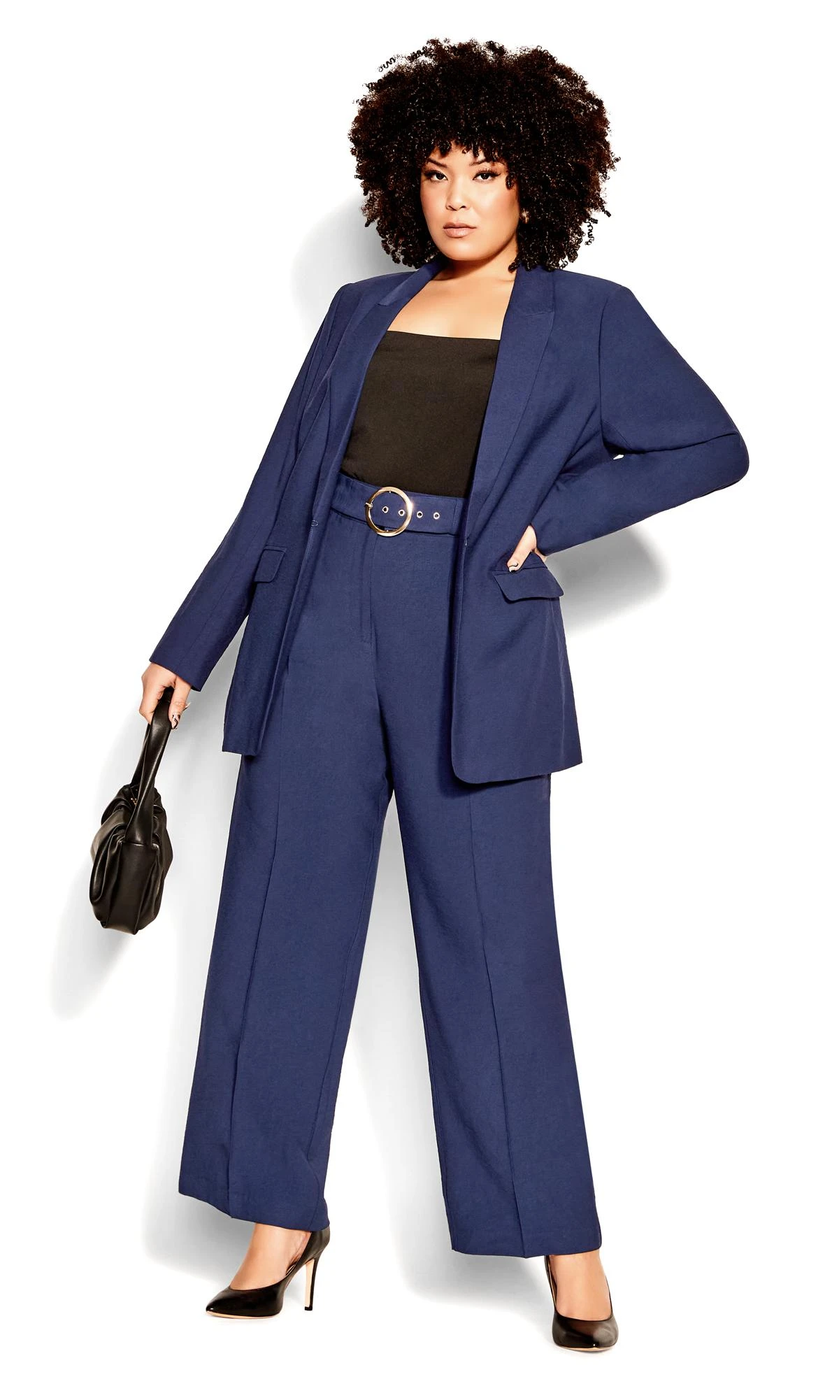 City Chic Navy Perfect Suit Pant - Image 3
