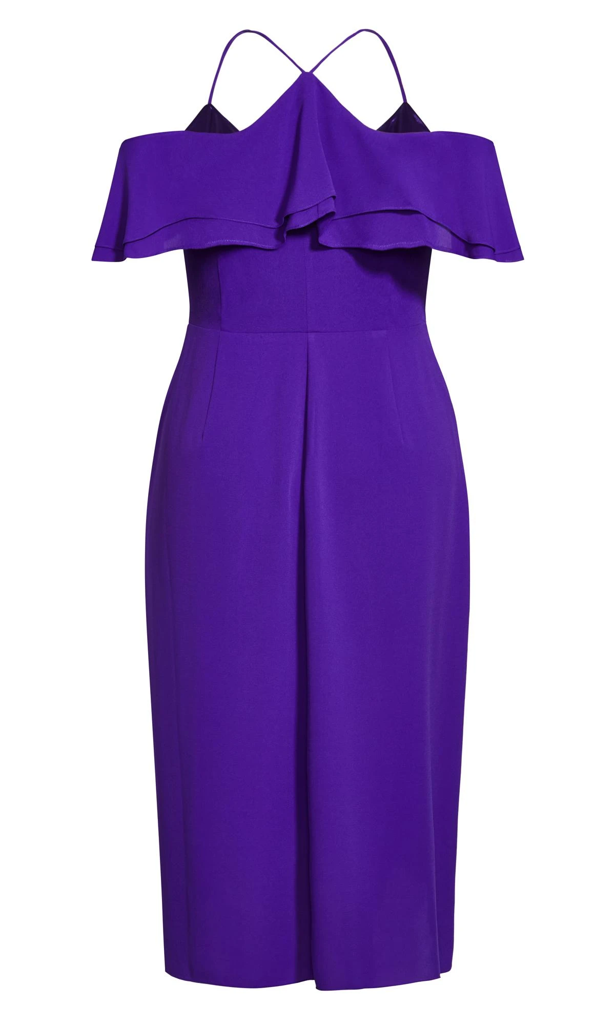 City Chic Purple Frill Wrap Maxi Dress - Image 4