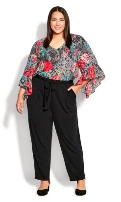 Avenue Ave Studio Black Cindy Knit Tie Trouser