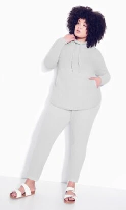 City Chic Zim & Zoe Grey Texture Cowl Top