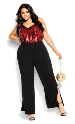 City Chic Black Magnetic Flare Trouser