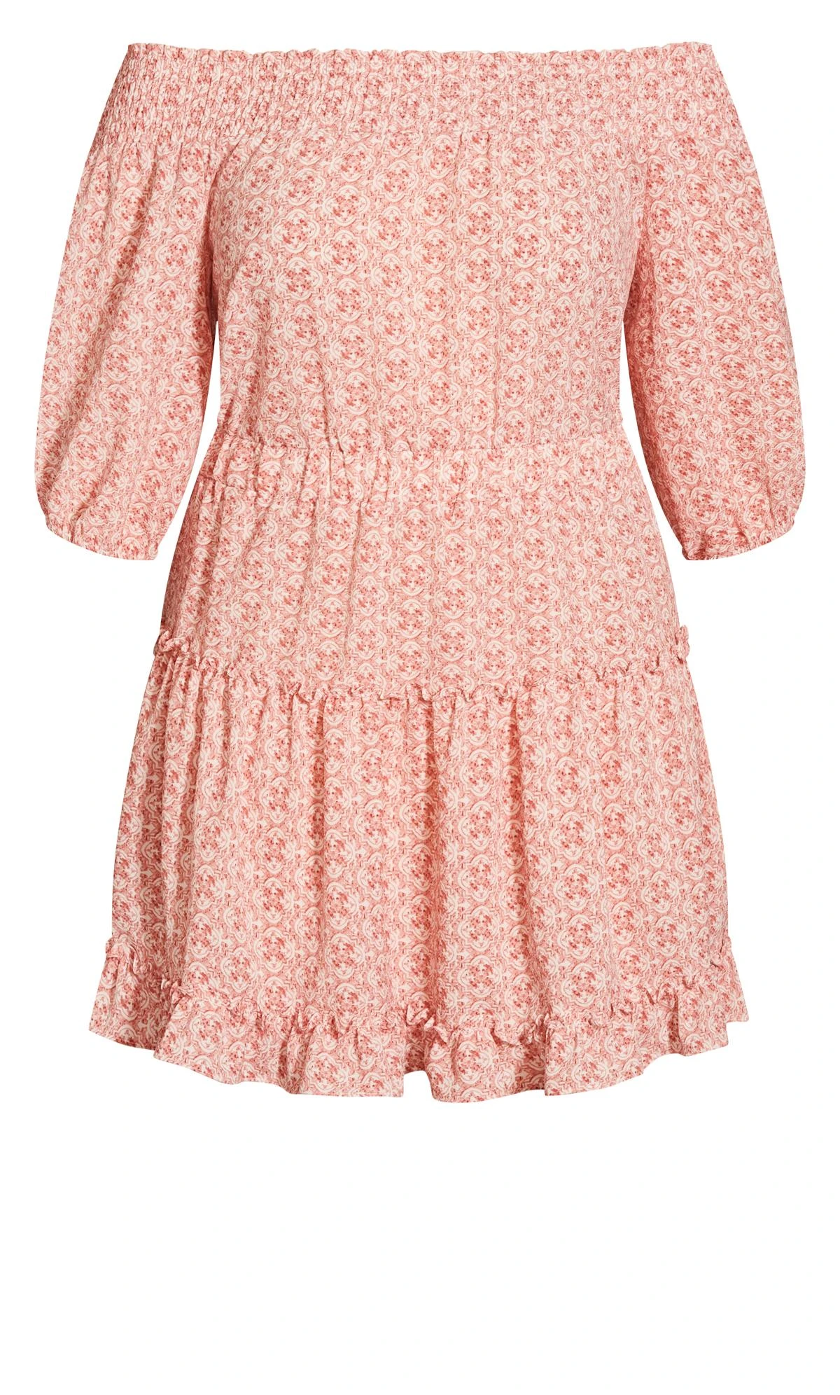 City Chic Pink Floral Bardot Mini Dress - Image 4