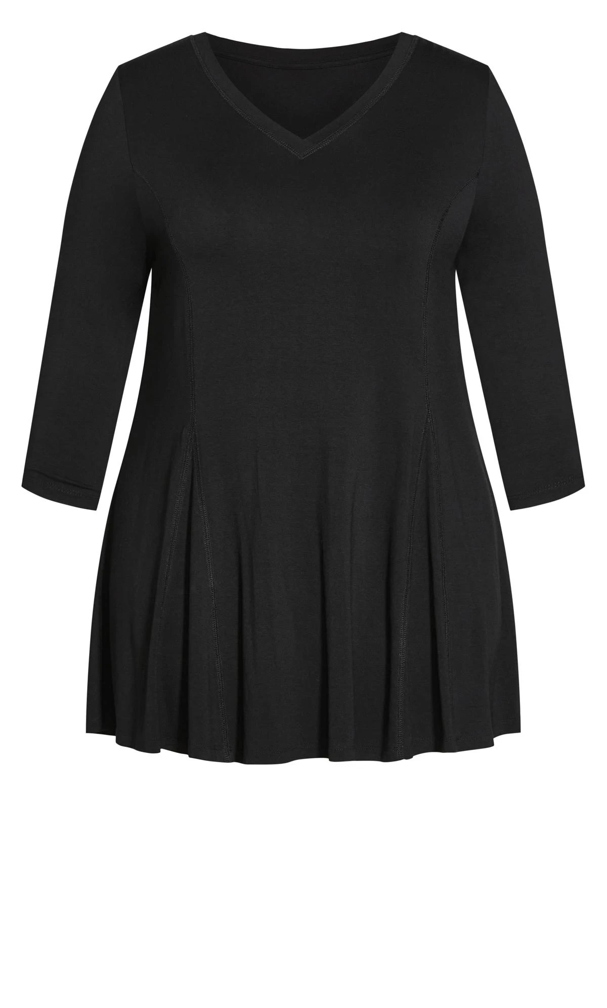 Evans Black Peplum Tunic Top - Image 5