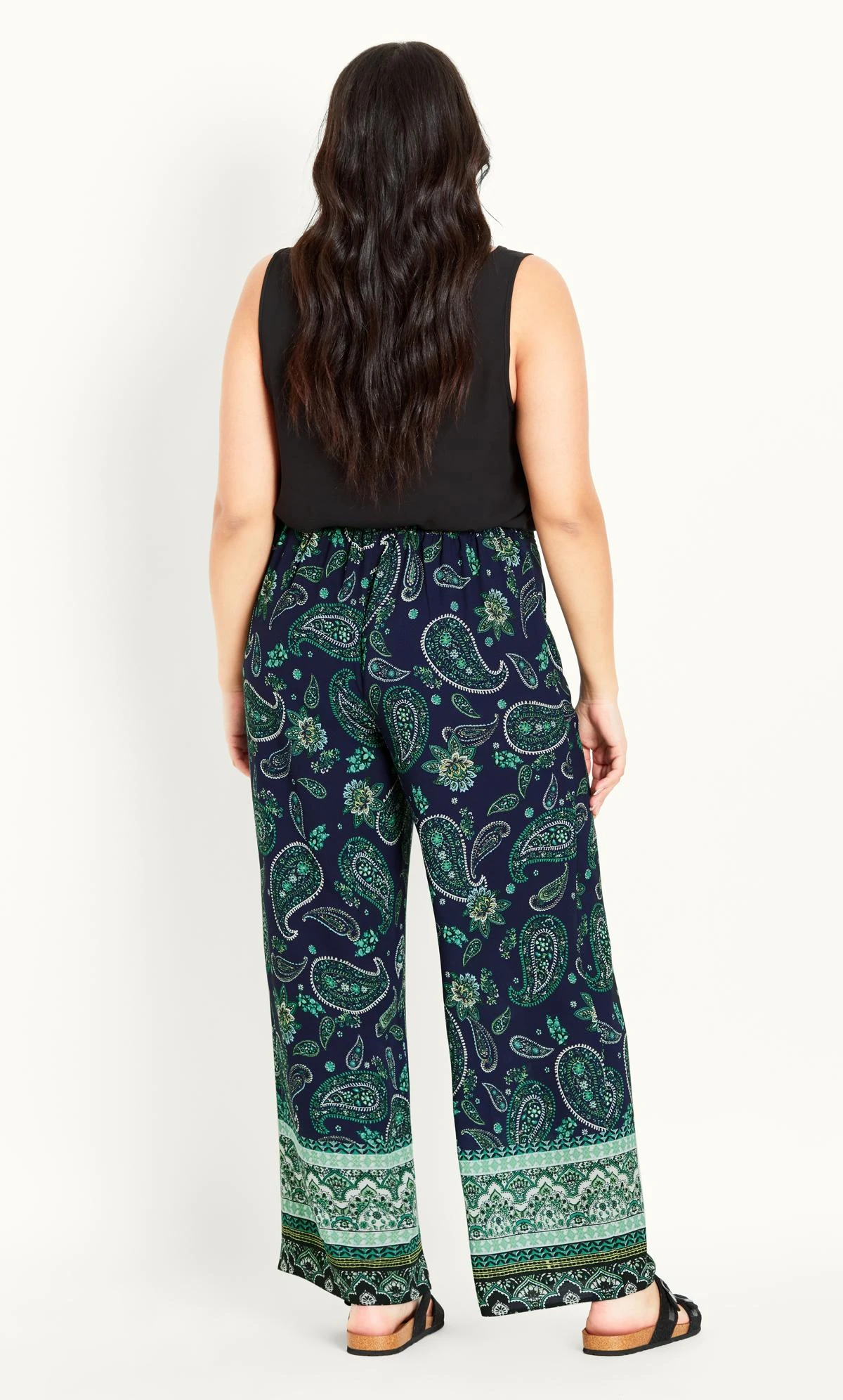 Evans Navy Paisley Border Print Trouser - Image 2