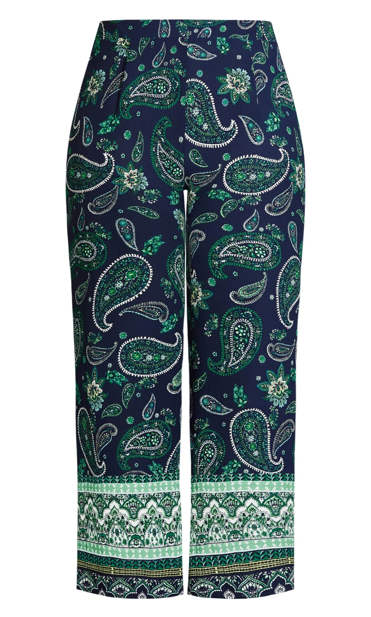 Evans Navy Paisley Border Print Trouser - Image 3