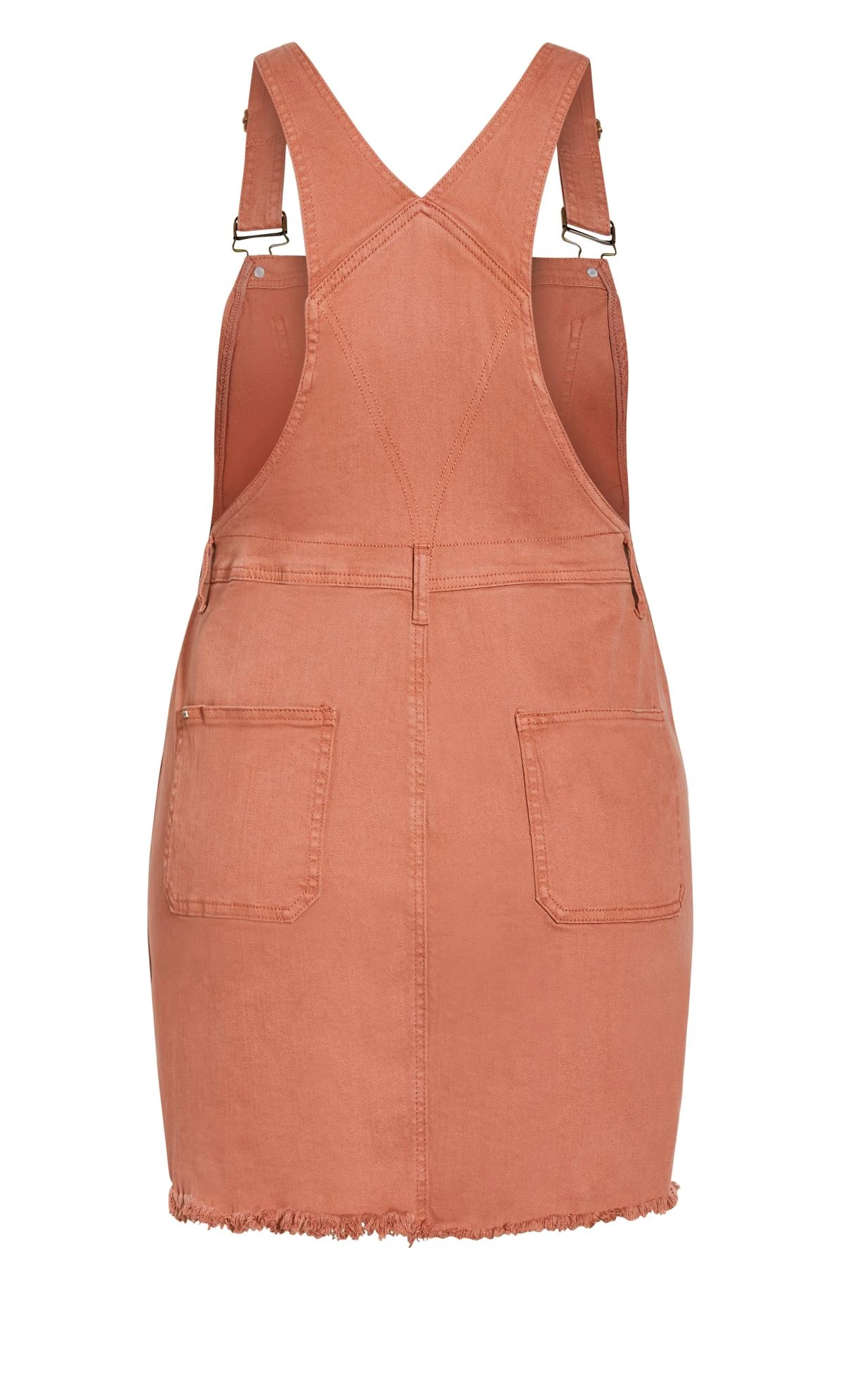 City Chic Pink Denim Pinafore Dress - Image 5
