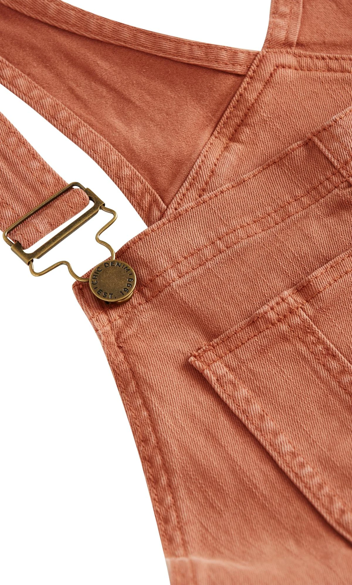 City Chic Pink Denim Pinafore Dress - Image 6