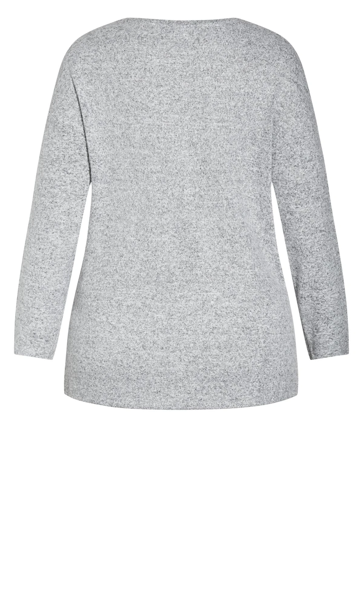 Evans Grey Soft Touch Lace Hem Top - Image 6