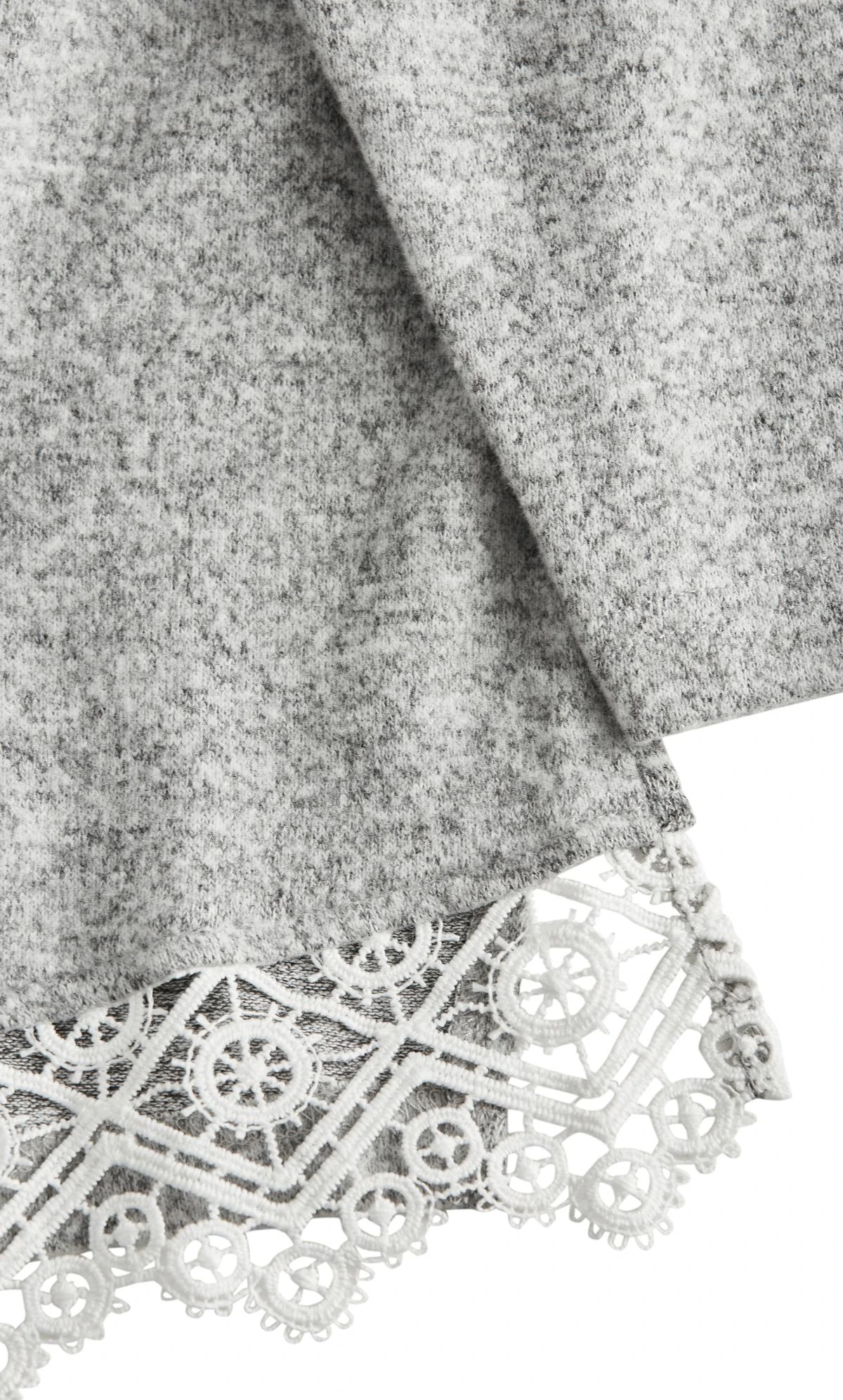 Evans Grey Soft Touch Lace Hem Top - Image 7