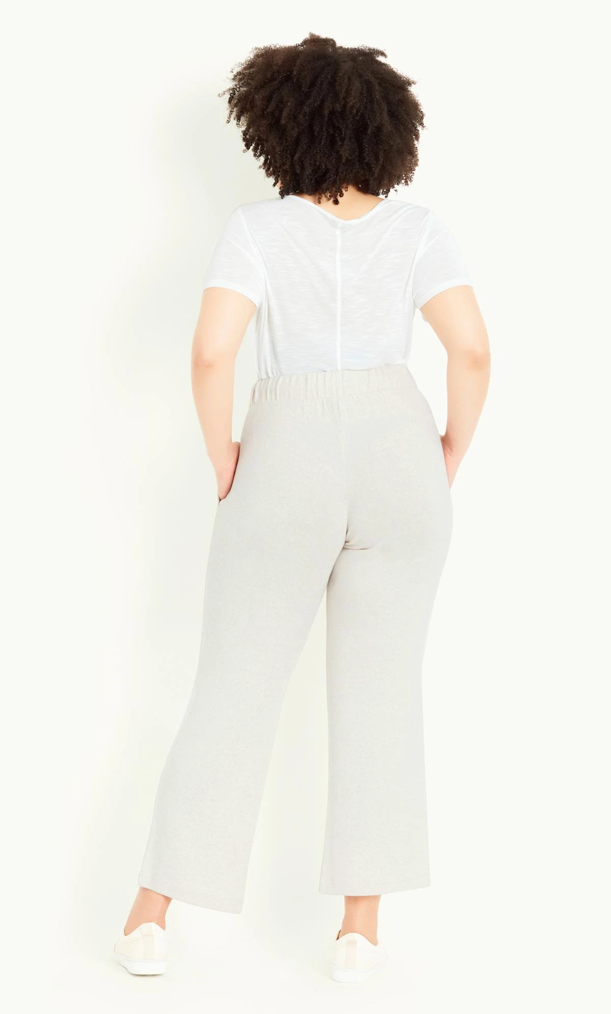 Evans Neutral Soft Touch Wide Leg Trouser - Image 2